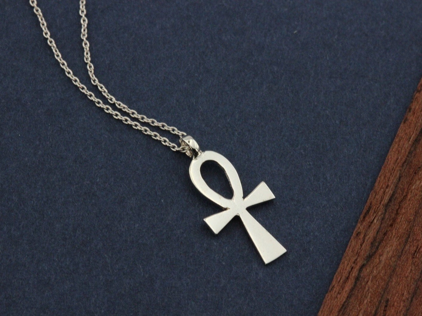 14K Gold Ankh Necklace, Symbol Of Eternity Life, Cross Religious Sign, Real Minimal Ankh Pendant, Gift For Her Him, Dainty Everyday Jewelry