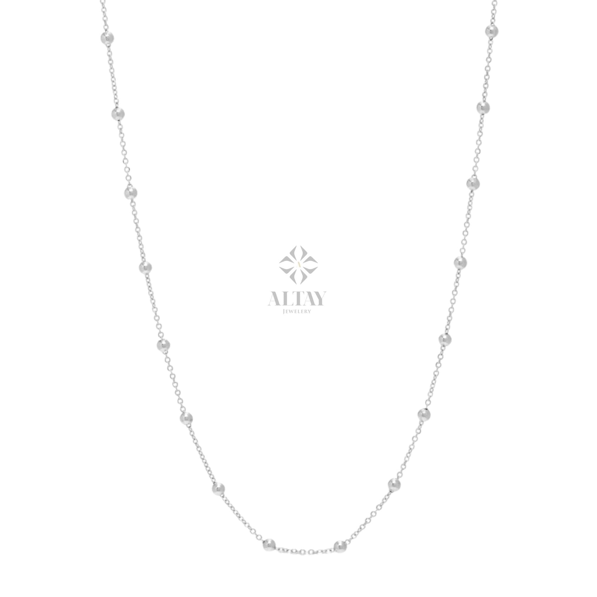 Gold bead chain necklace, gift for her