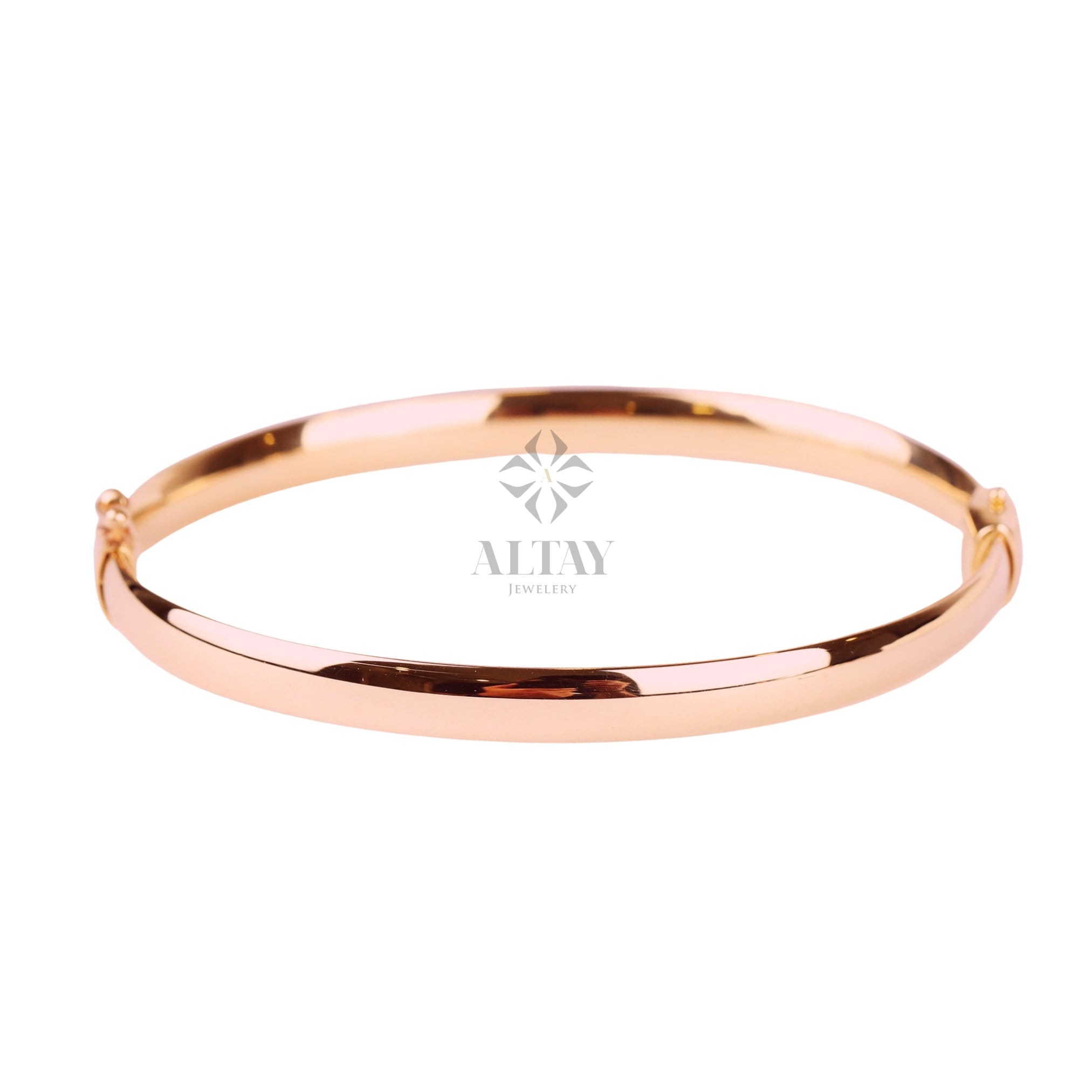 14K Gold Hinged Engraved Gold Bracelet, Custom Classic Bangle, Stacking Gold Cuff, 4mm 5mm Wide Bracelet, Oval Bangle,Moms Gift