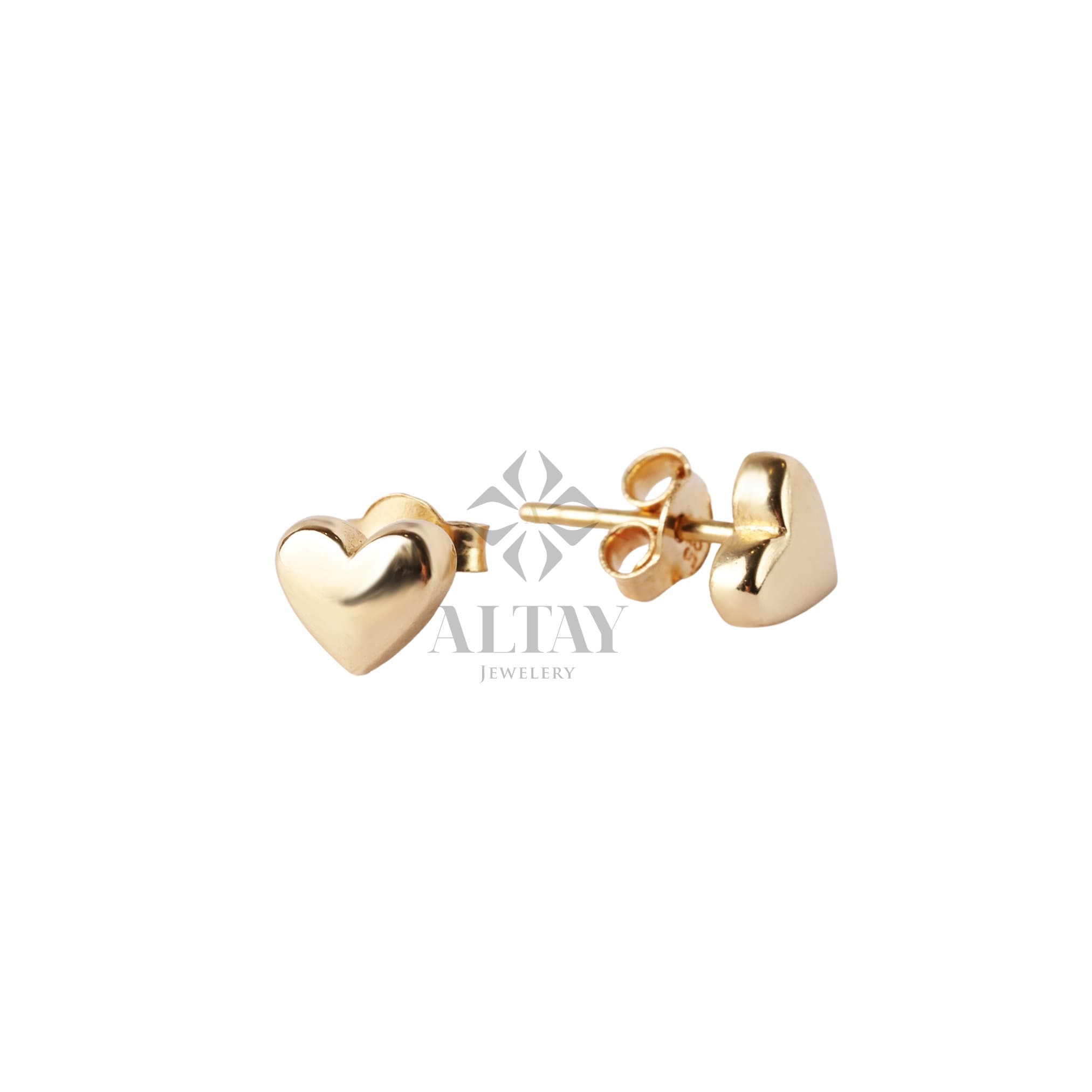 14K Gold Heart Stud Earrings, Mini Heart Earrings, Love Earrings Stacking Gold Earrings, Gifts for Daughter, Valentine's Gift for Her Wife