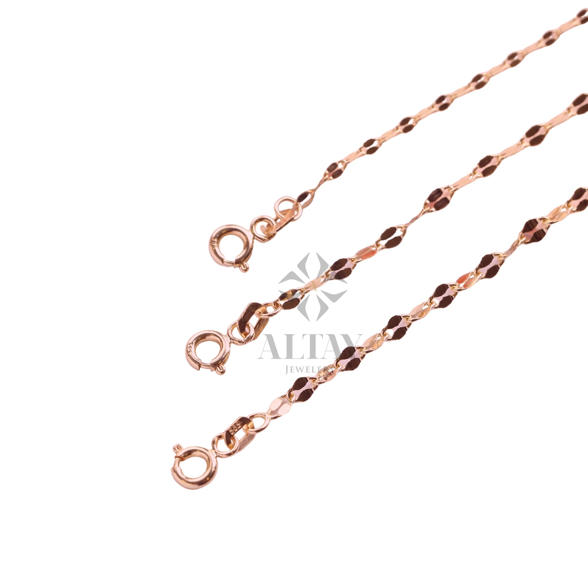 14K Gold Sparkle Chain Necklace, Glitter Chain Necklace