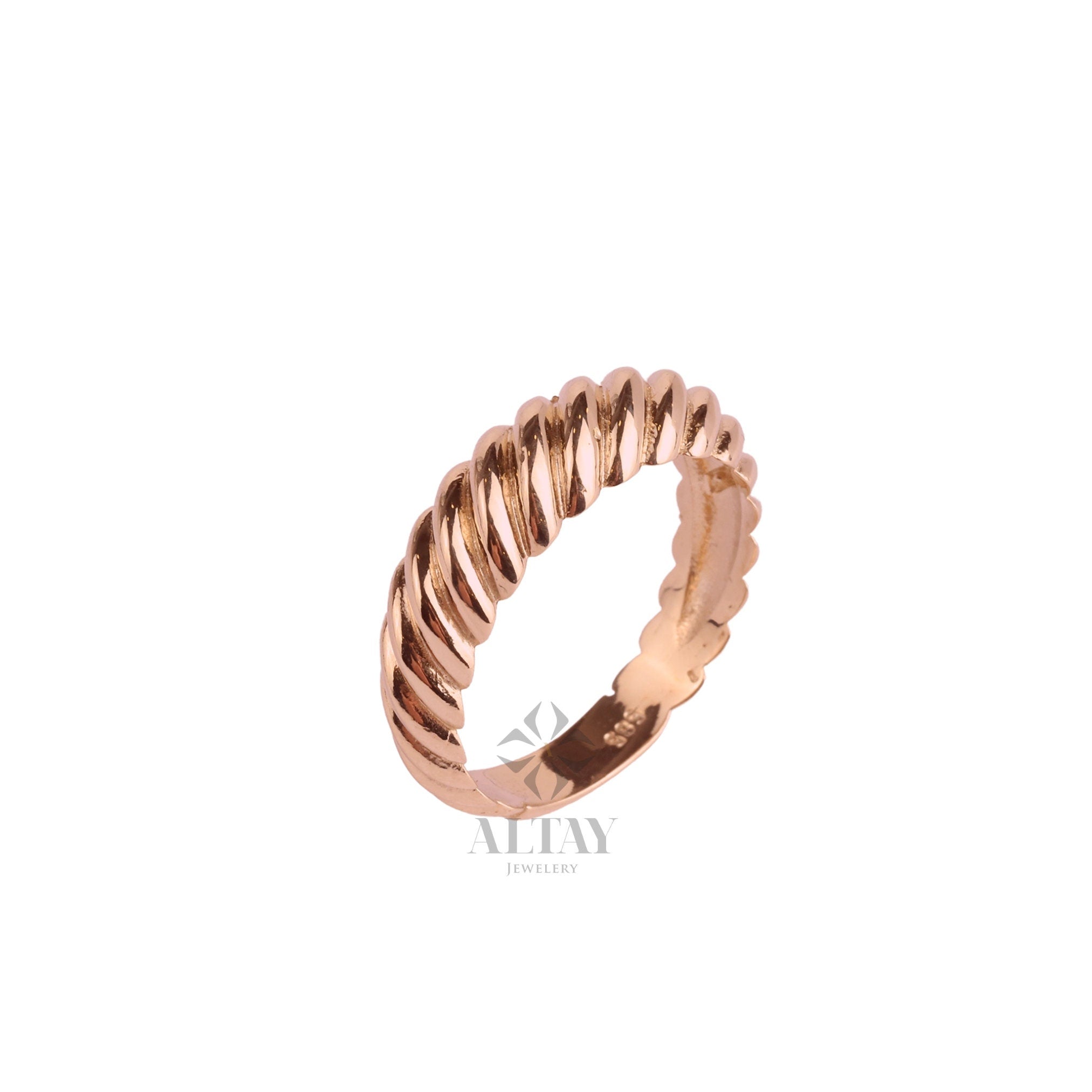rose gold croissant ring