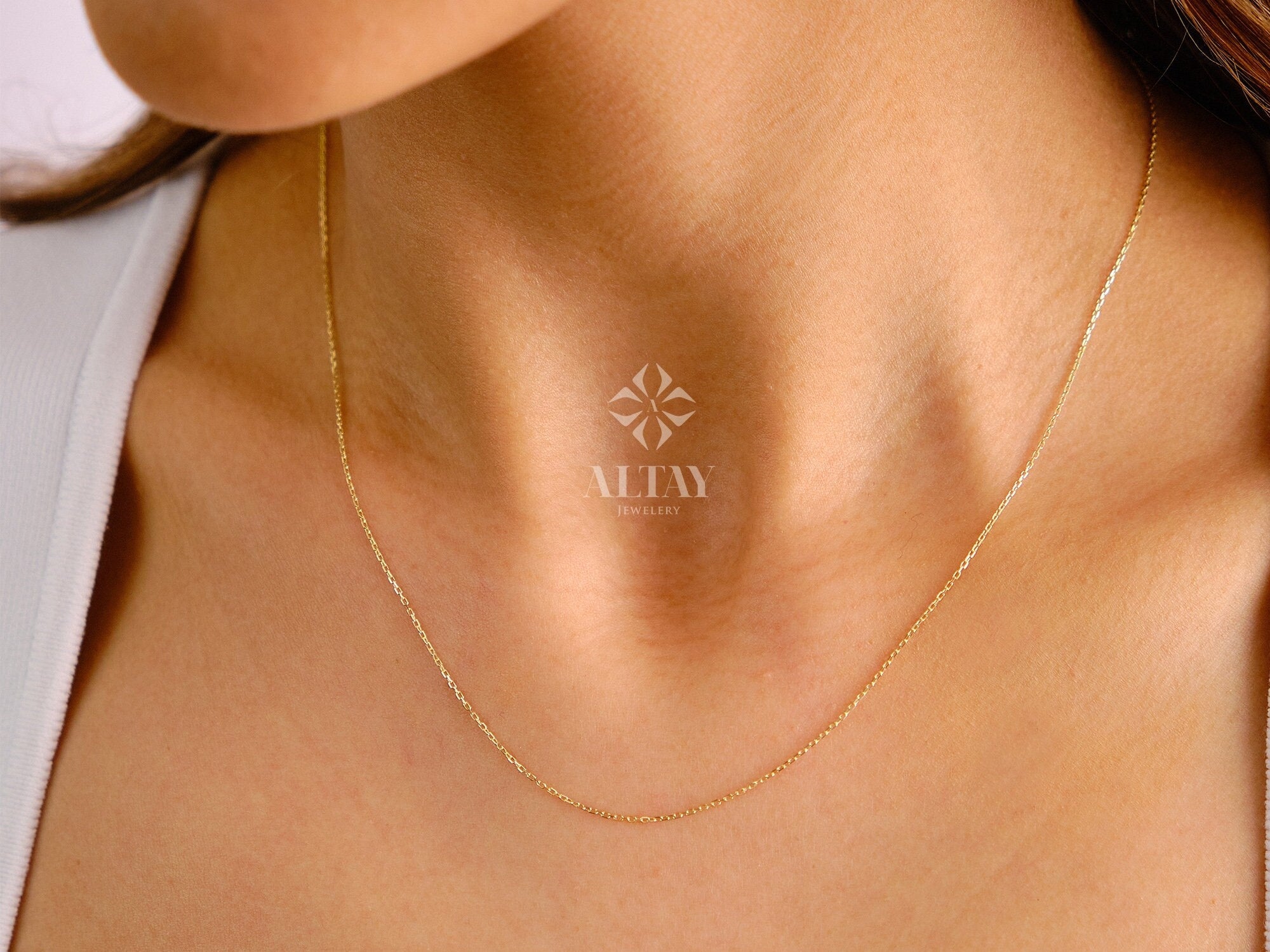 14k gold cable chain necklace