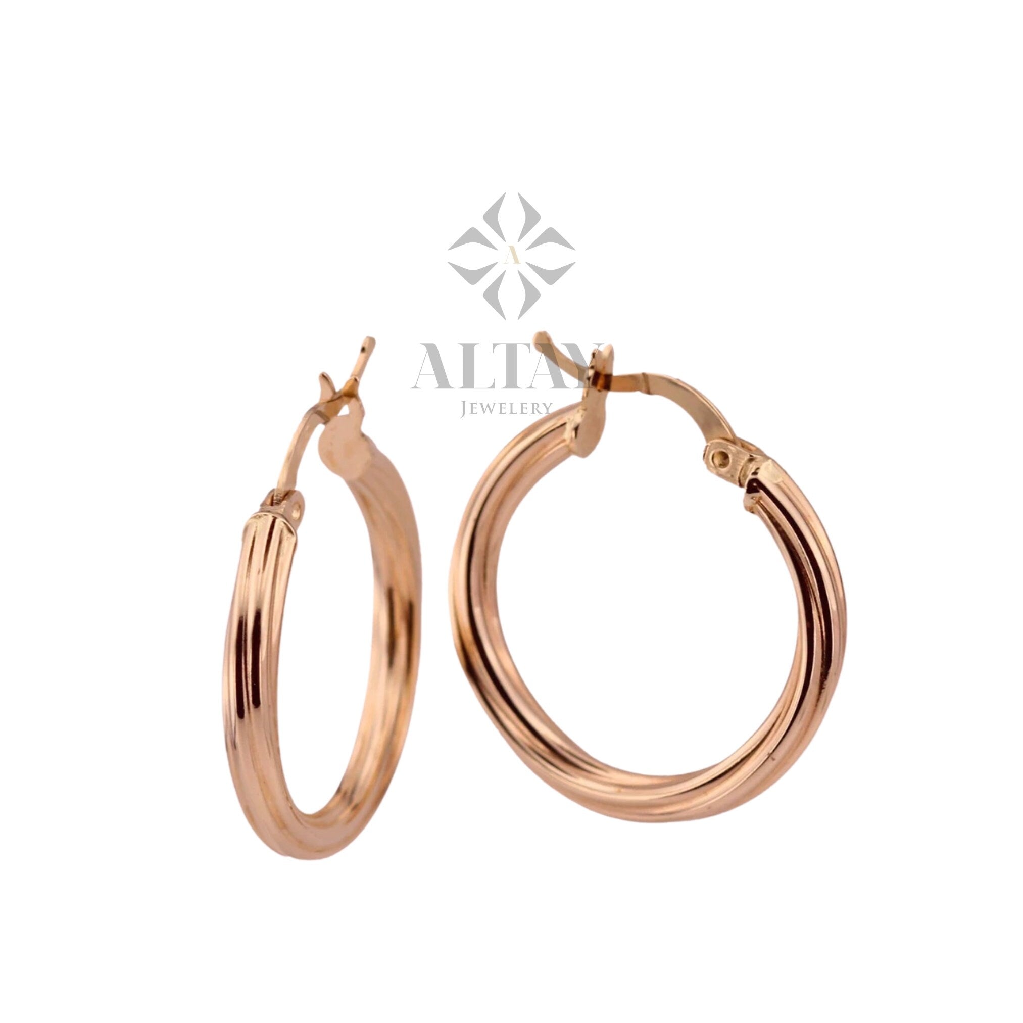 14K Solid Gold Classic Hoop Earring, Gold Hoop Earring, Gold Plain Huggies, Tiny Gold Hoop Earrings, Minimalist Earrings, Dainty Jewelry