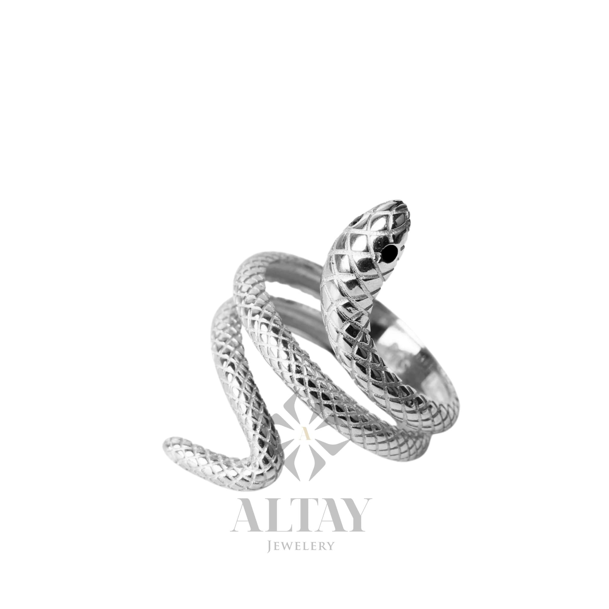 14K Gold Snake Ring, Wrap Snake Band, Dainty Serpent Ring, Wrap Around Snake Ring, Statement Rings, Eternity Animal Ring, Stacking Gold Ring
