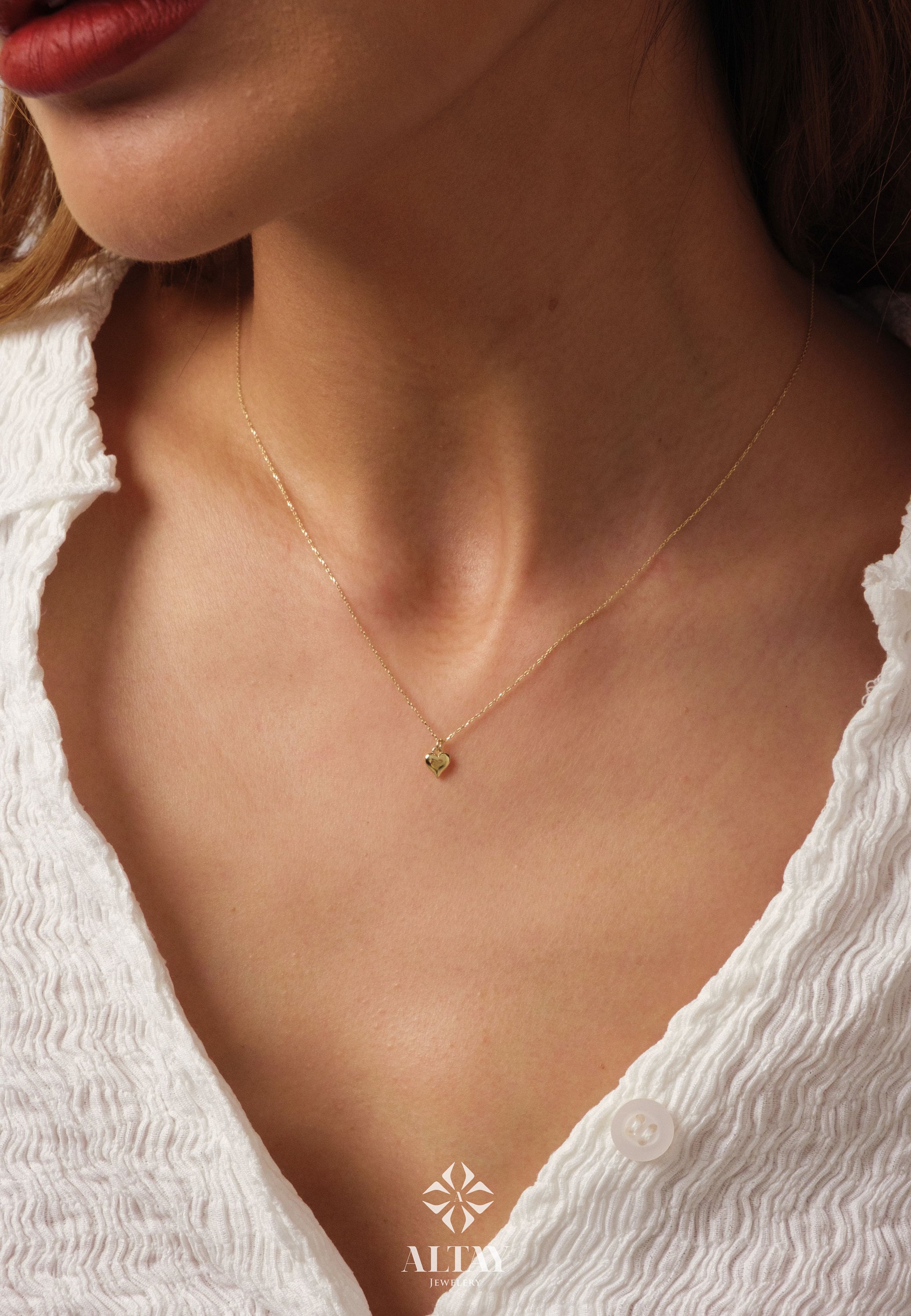 Puffy Heart Real Gold Charm