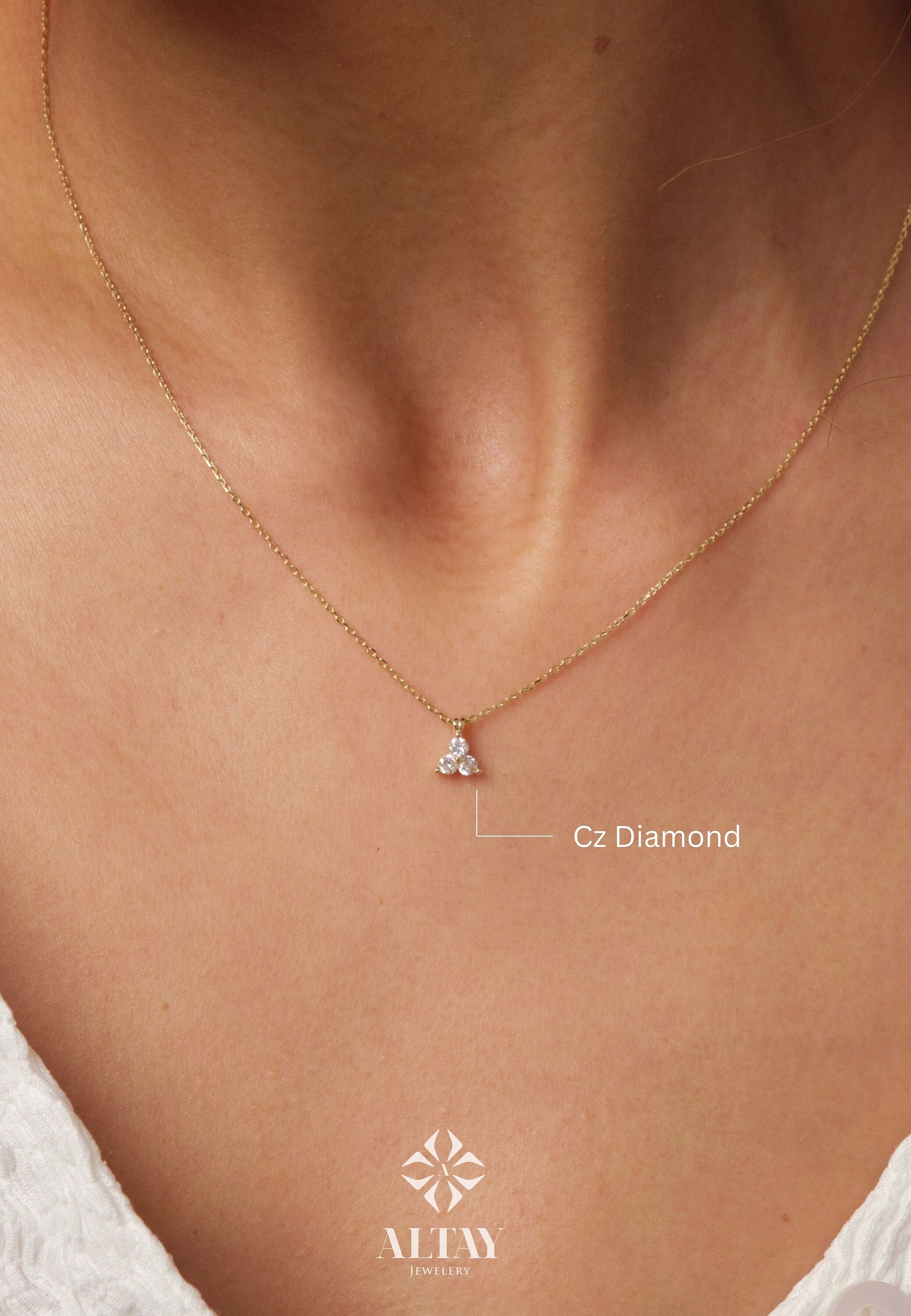 Prong Set Pendant Necklace