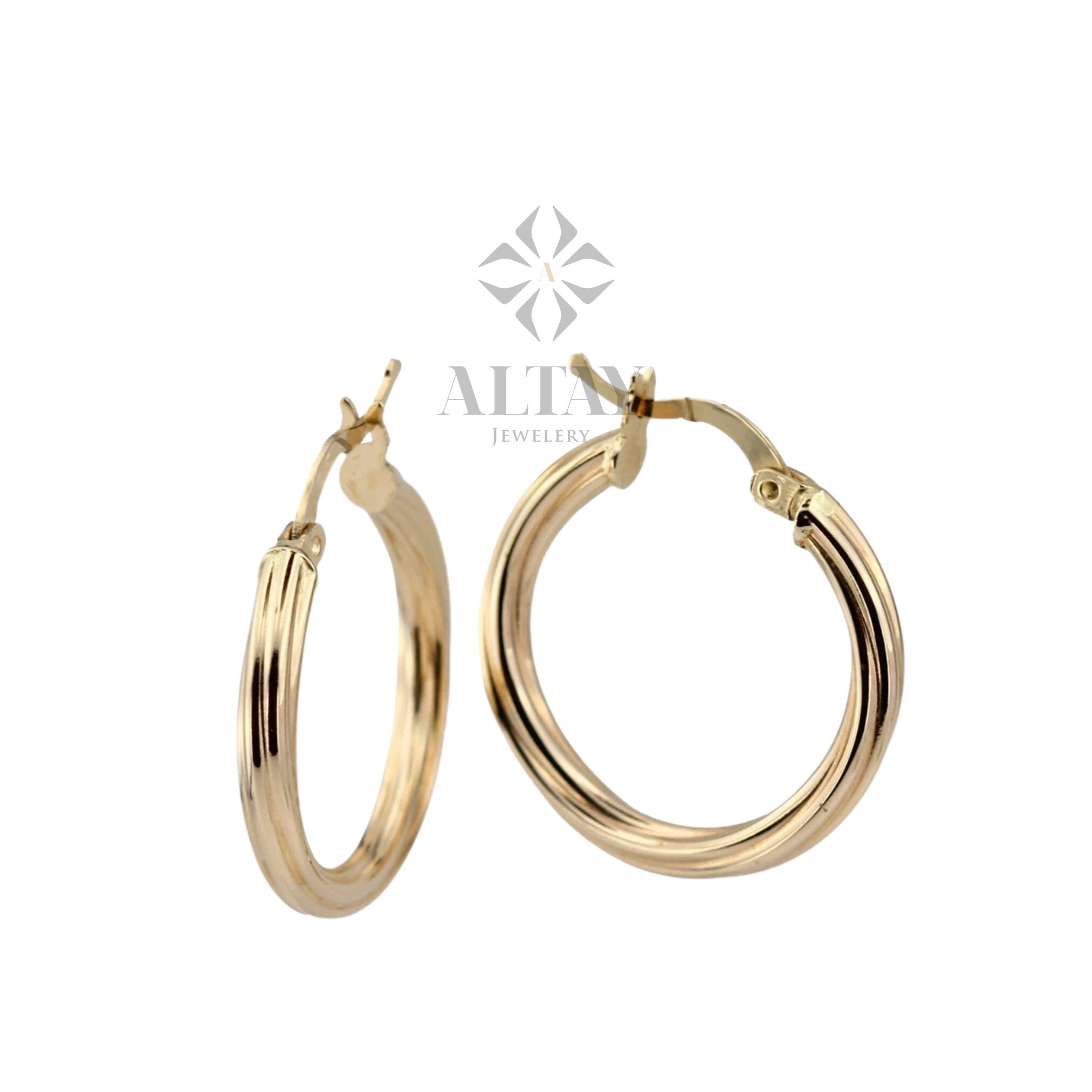 14K Solid Gold Classic Hoop Earring, Gold Hoop Earring, Gold Plain Huggies, Tiny Gold Hoop Earrings, Minimalist Earrings, Dainty Jewelry