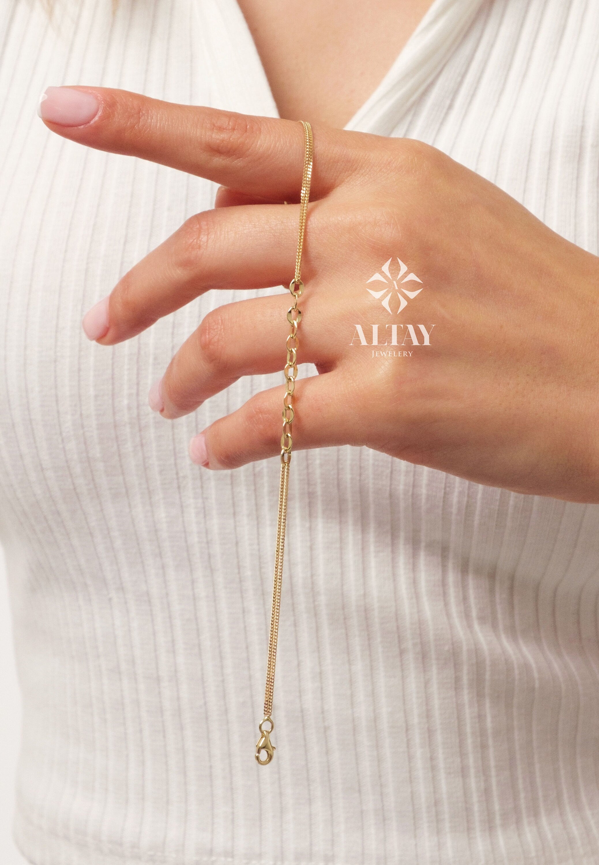14K Gold Oval Chain Bracelet, 1.1mm Cuban Chain Bracelet, Sparkle Chain Bracelet, Half Paperclip Bracelet, Minimalist Stacking Bracelet