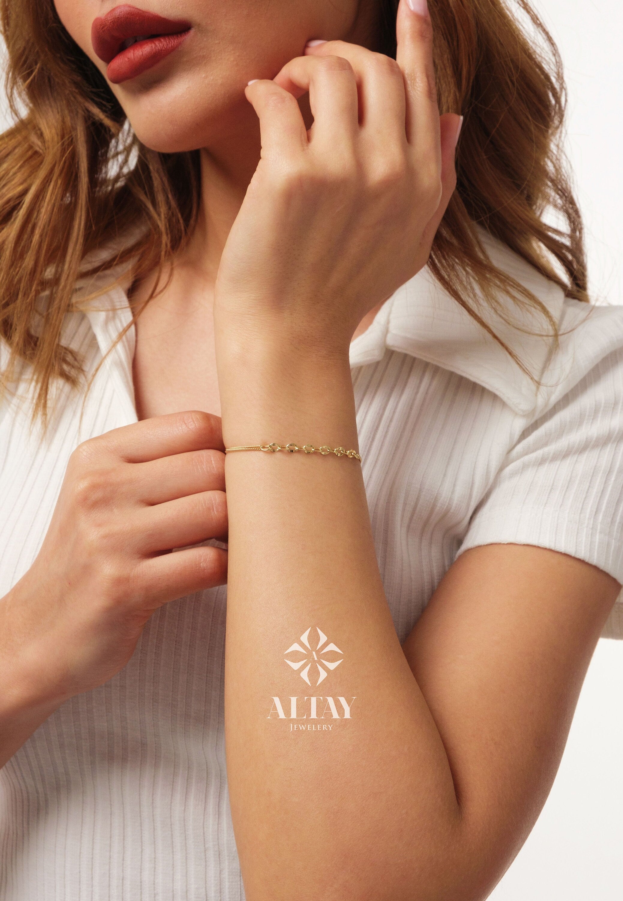 14K Gold Oval Chain Bracelet, 1.1mm Cuban Chain Bracelet, Sparkle Chain Bracelet, Half Paperclip Bracelet, Minimalist Stacking Bracelet