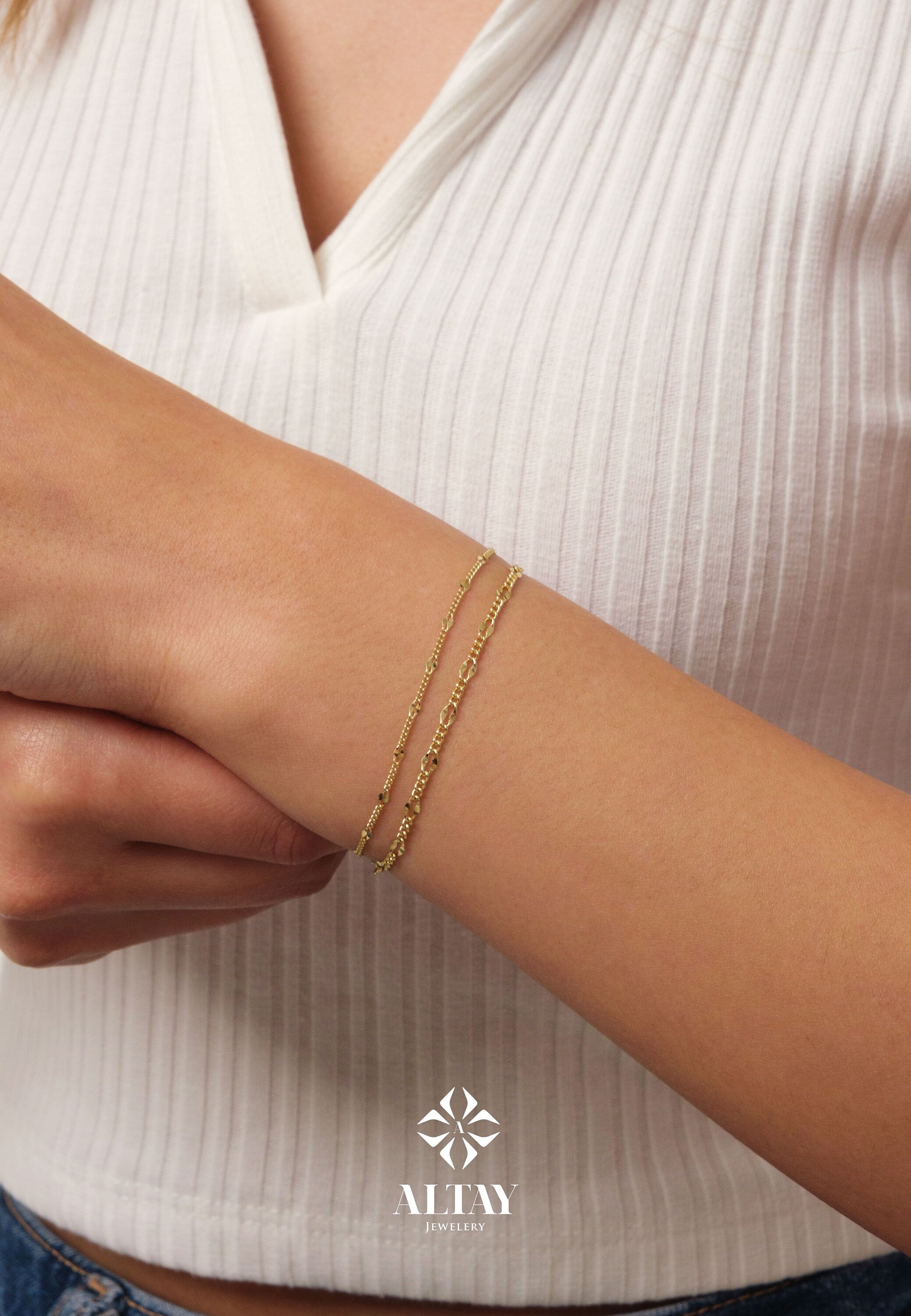 14K Gold Cuban Sequin Bracelet, 2mm Glitter Cuban Chain Bracelet, Sparkle Thin Lace Charms, Delicate Mirror Curb Coin Bracelet, Gift For Her
