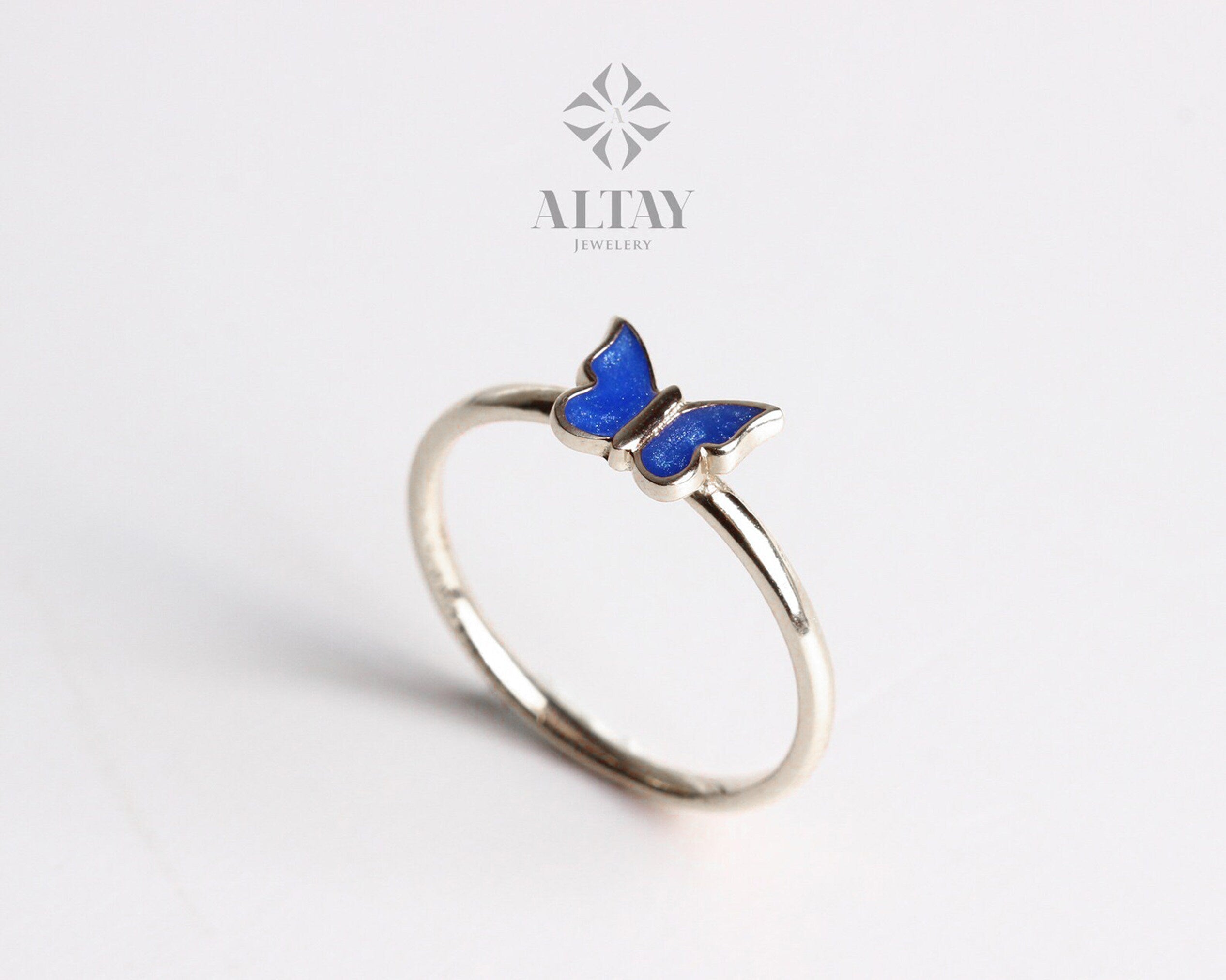 14K Gold Butterfly Ring, Dainty Gold Stacking Ring, Statement Valentine's Day Ring, Minimalist Everyday Fine Jewelry, Gift for Her