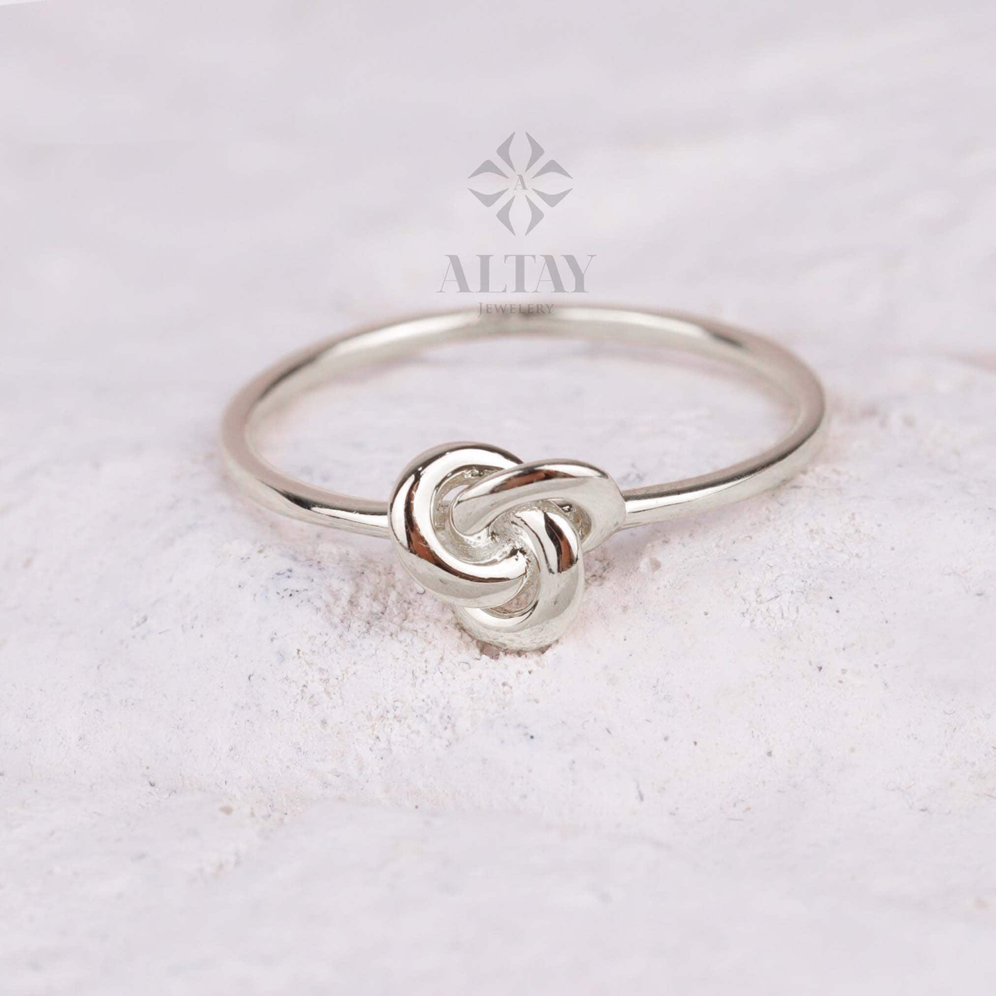 14K Gold Knot Ring, Dainty Love Knot Ring, Trinity Celtic Wedding Ring, Braided Marriage Ring, Irish Promise Ring, Unique Tie The Knot Ring