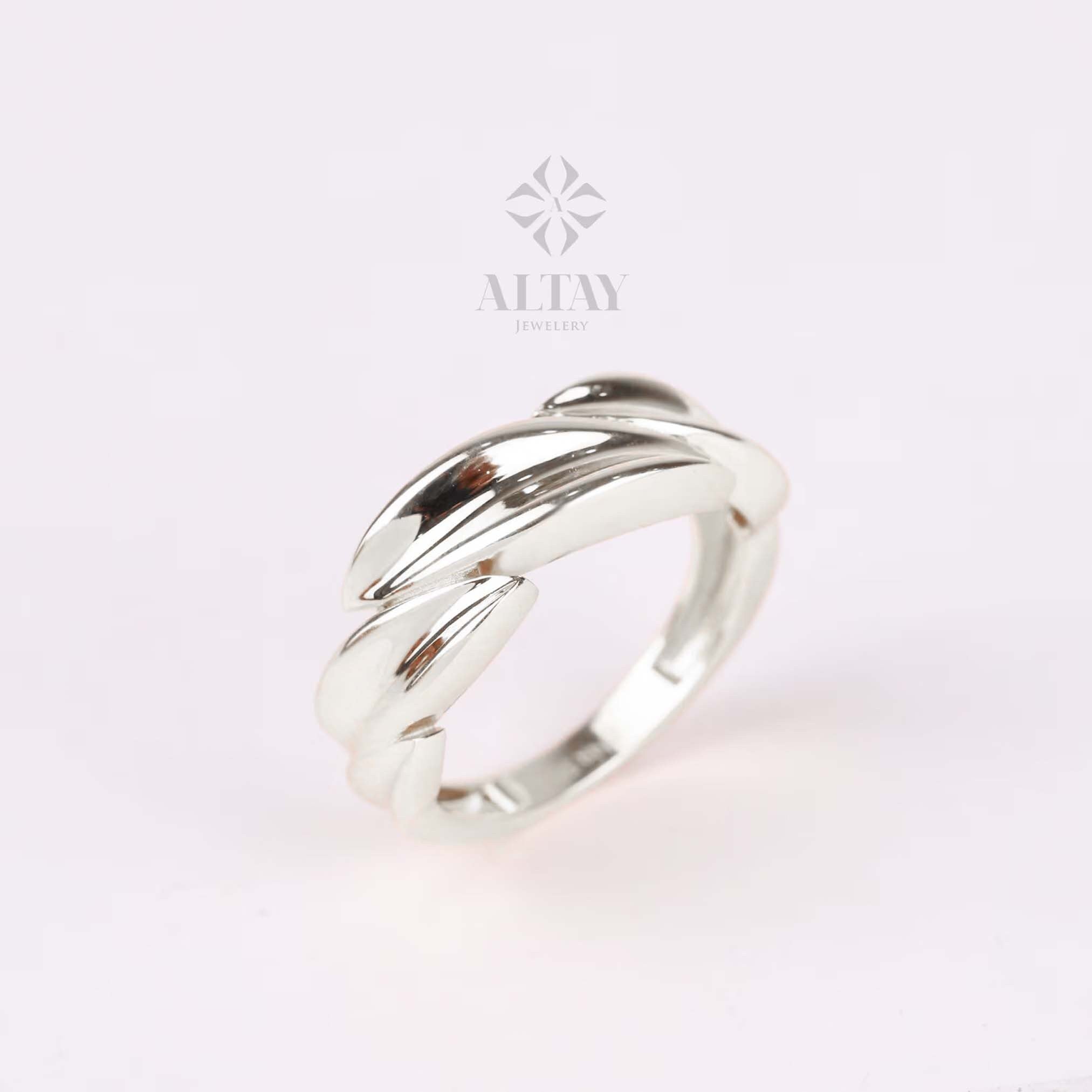14K Gold Leaf Ring, Floral Wedding Band Ring, Dainty Olive Branch Ring, Tree Ring, Nature Design Matching Ring, Wreath Band Infinity Ring