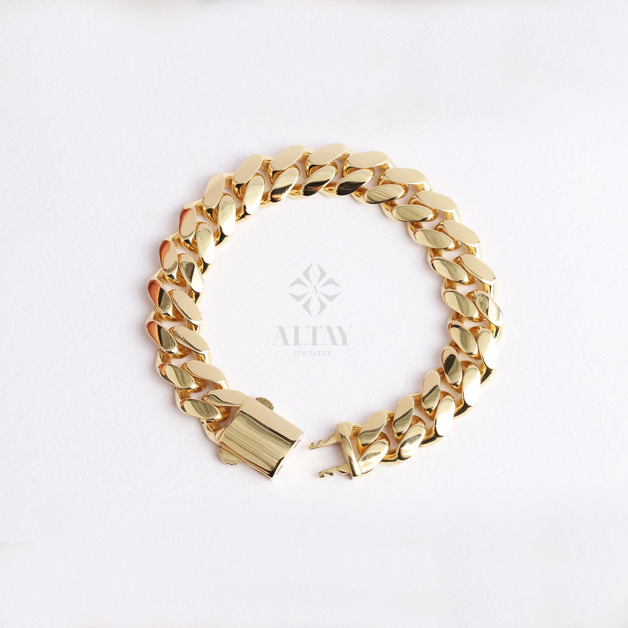 18K Gold 13MM Cuban Link Bracelet, Layering Chain, Chunky Retro Chain, Bold Link, Gift For Her, Stacking Bracelet, Unisex Bracelet