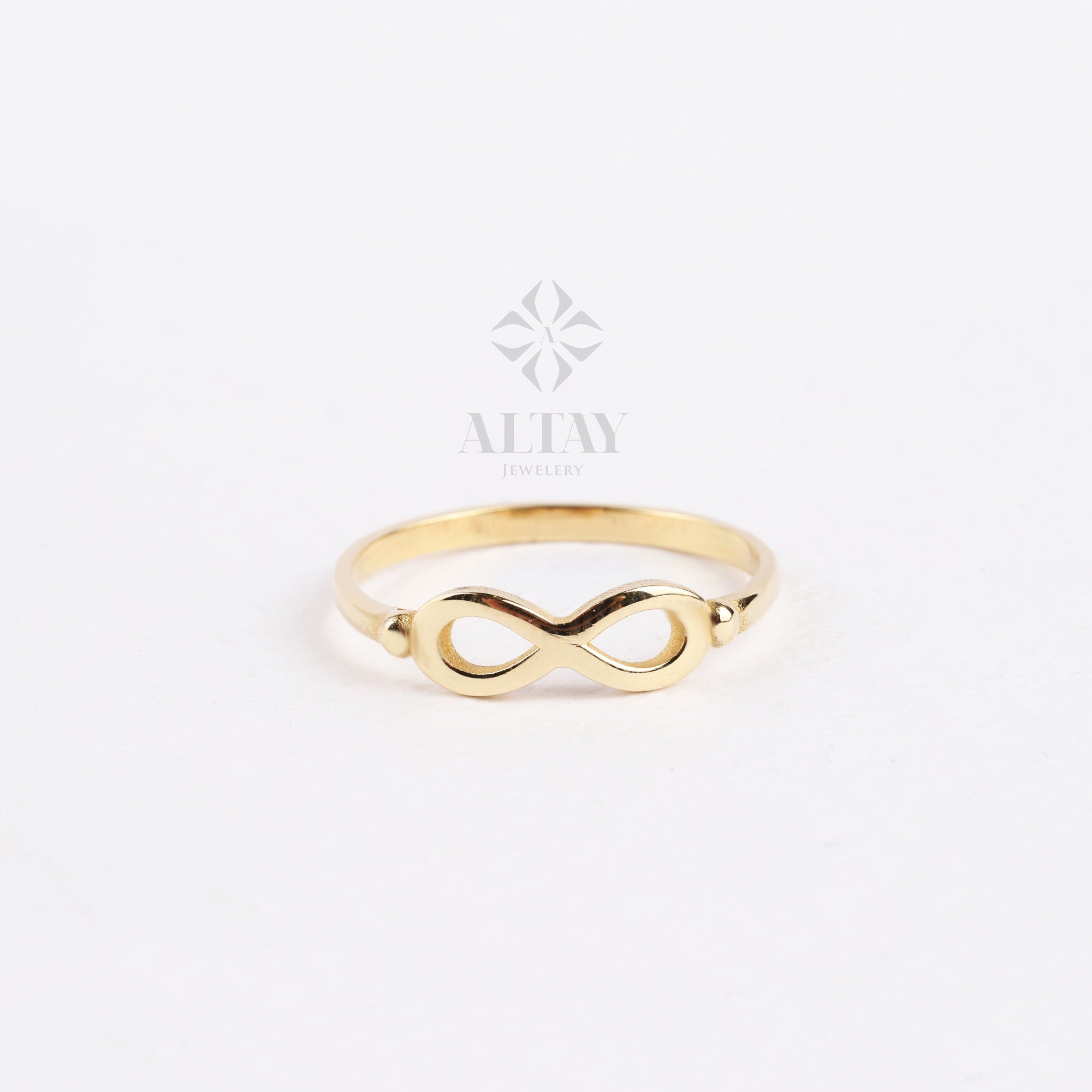 14K Solid Gold Infinity Ring, Wedding Band, Engagement Ring, Long Life Symbol, Gift For Her, Minimalist Fine Jewelry, Everydaywear Jewelry