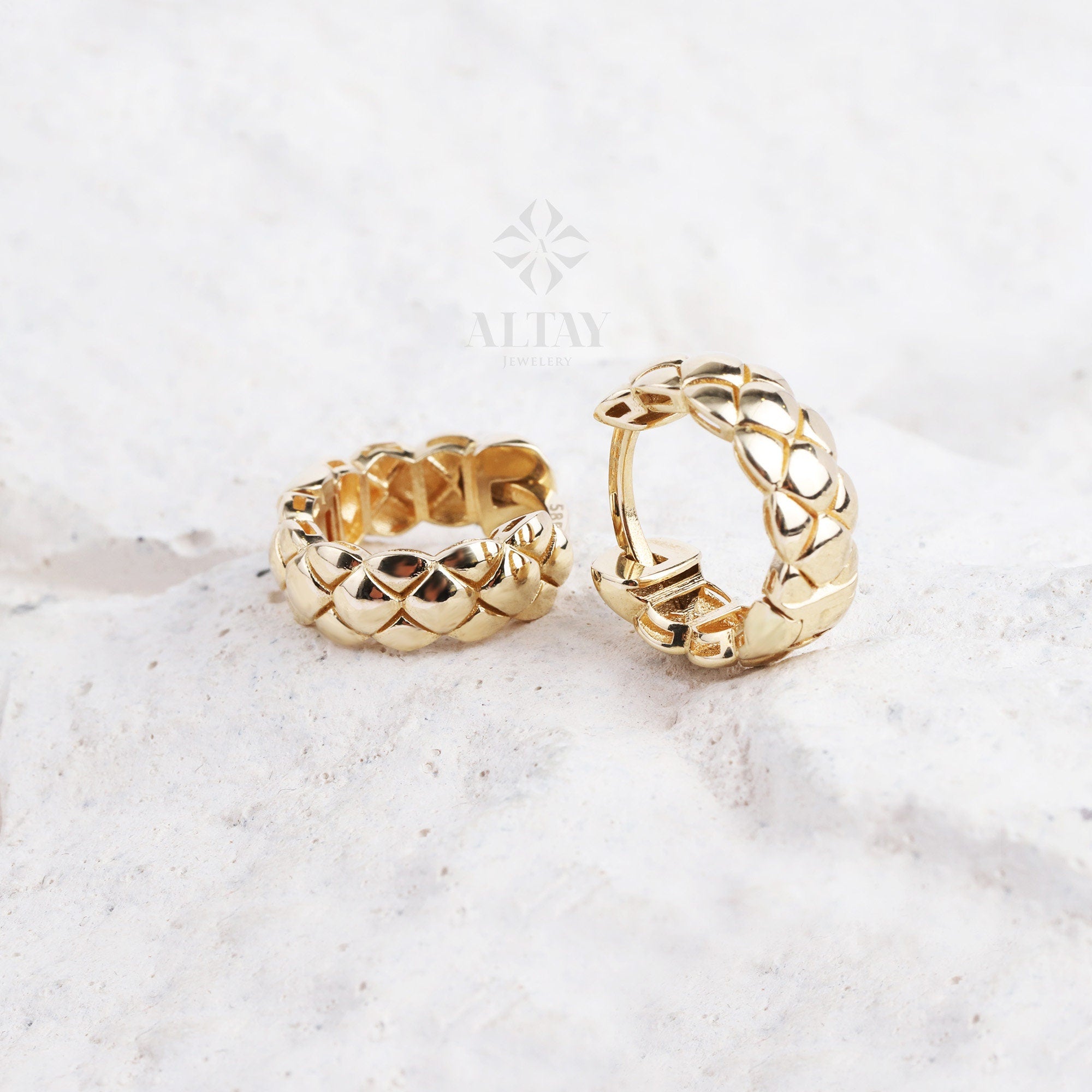 14K Gold Popcorn Huggie Hoops, Bubble Earrings, Tiny Beaded Huggie Hoops, Gold Spheres Earrings, Fancy Gold Hoops, Dainty Gold Ball Hoops