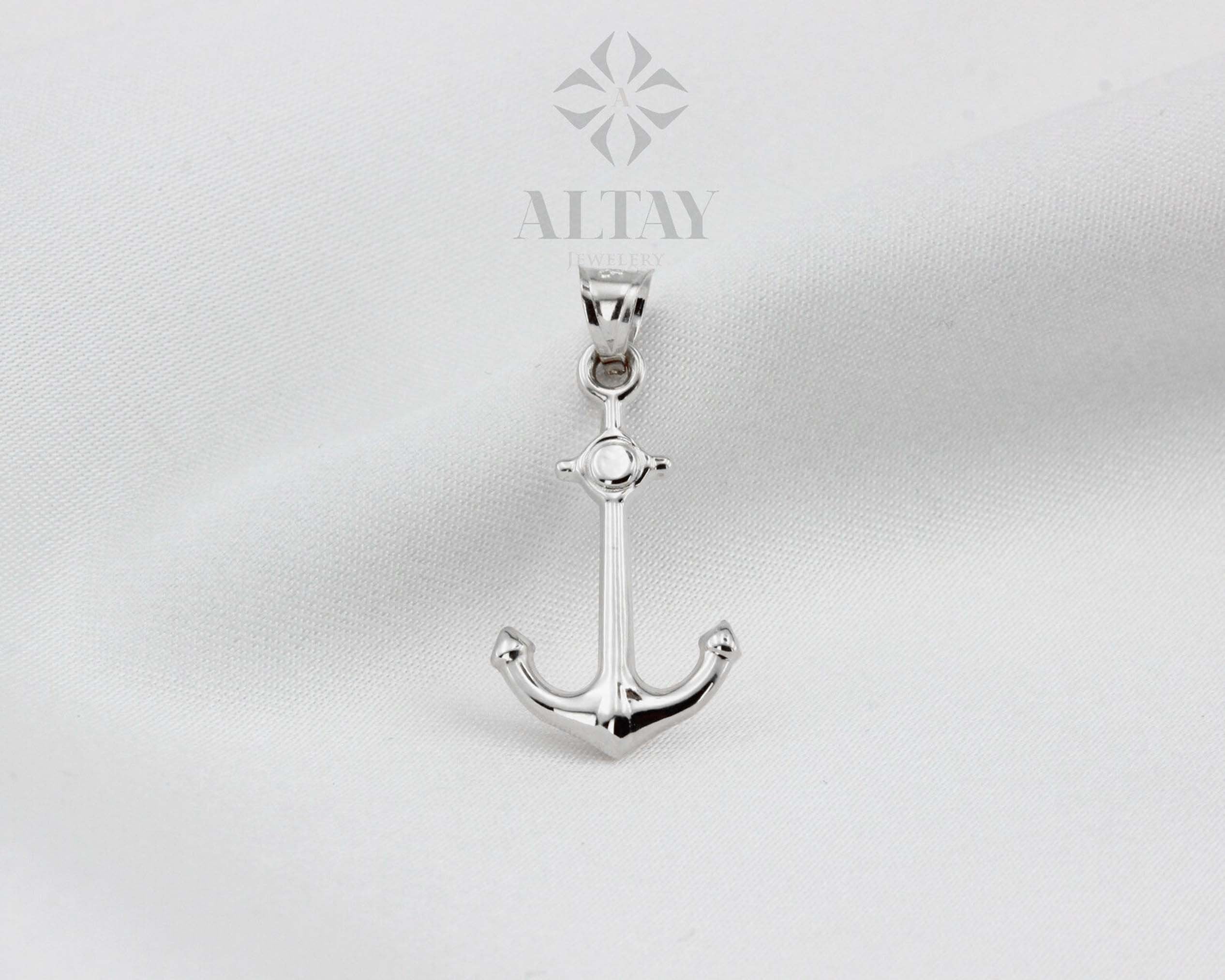 14K Gold Anchor Pendant Necklace, Small Anchor Charm Pendant, Nautical Jewelry, Sea Lover Gift, Captain Necklace, Christmas