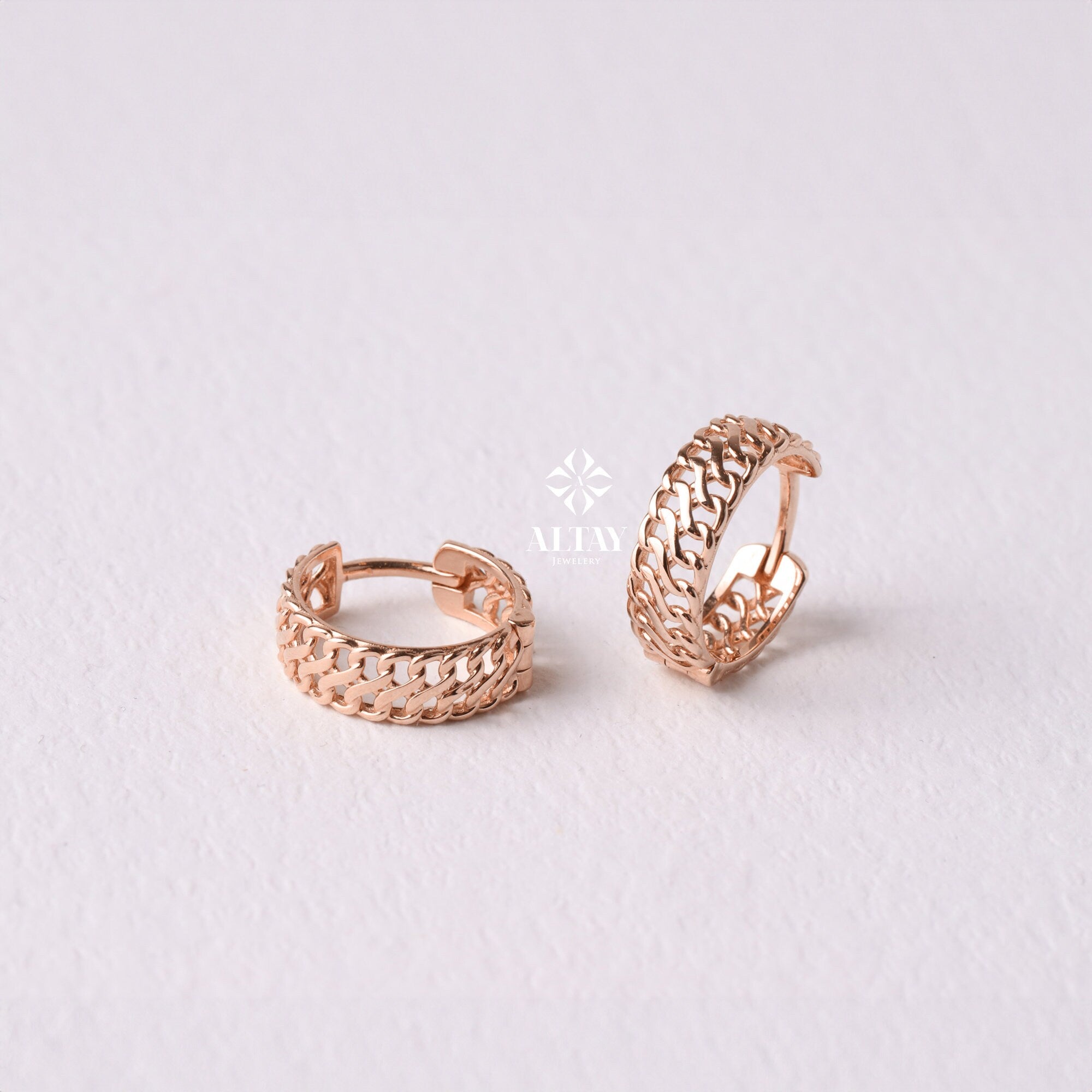 14K Gold Vienna Hoop Earrings, Vienna Hoop Earrings, Small Hoop Earrings, Huggie Hoop, Armoured Chain Hoop, Chunky Gold Hoop, Gift For Her