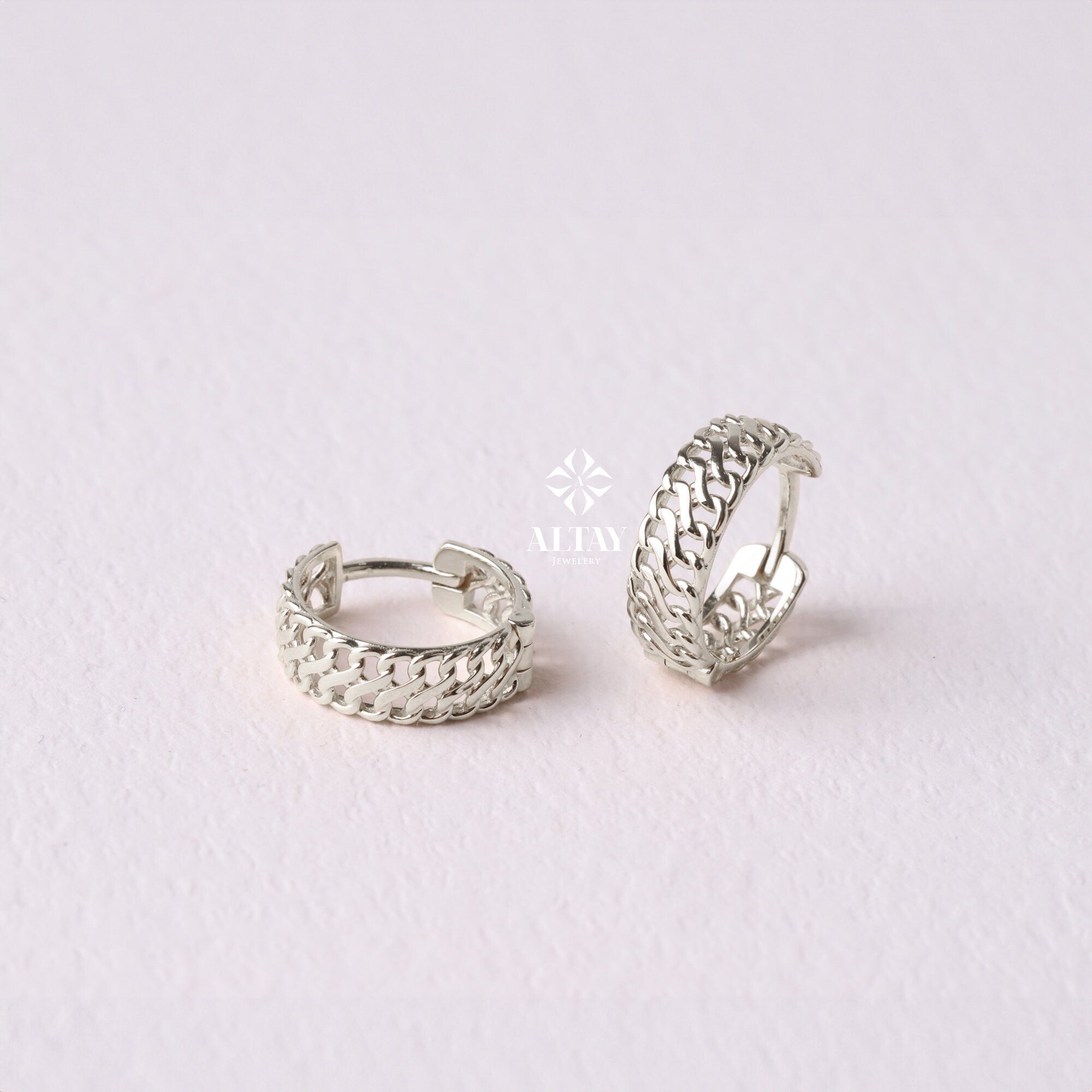 14K Gold Vienna Hoop Earrings, Vienna Hoop Earrings, Small Hoop Earrings, Huggie Hoop, Armoured Chain Hoop, Chunky Gold Hoop, Gift For Her