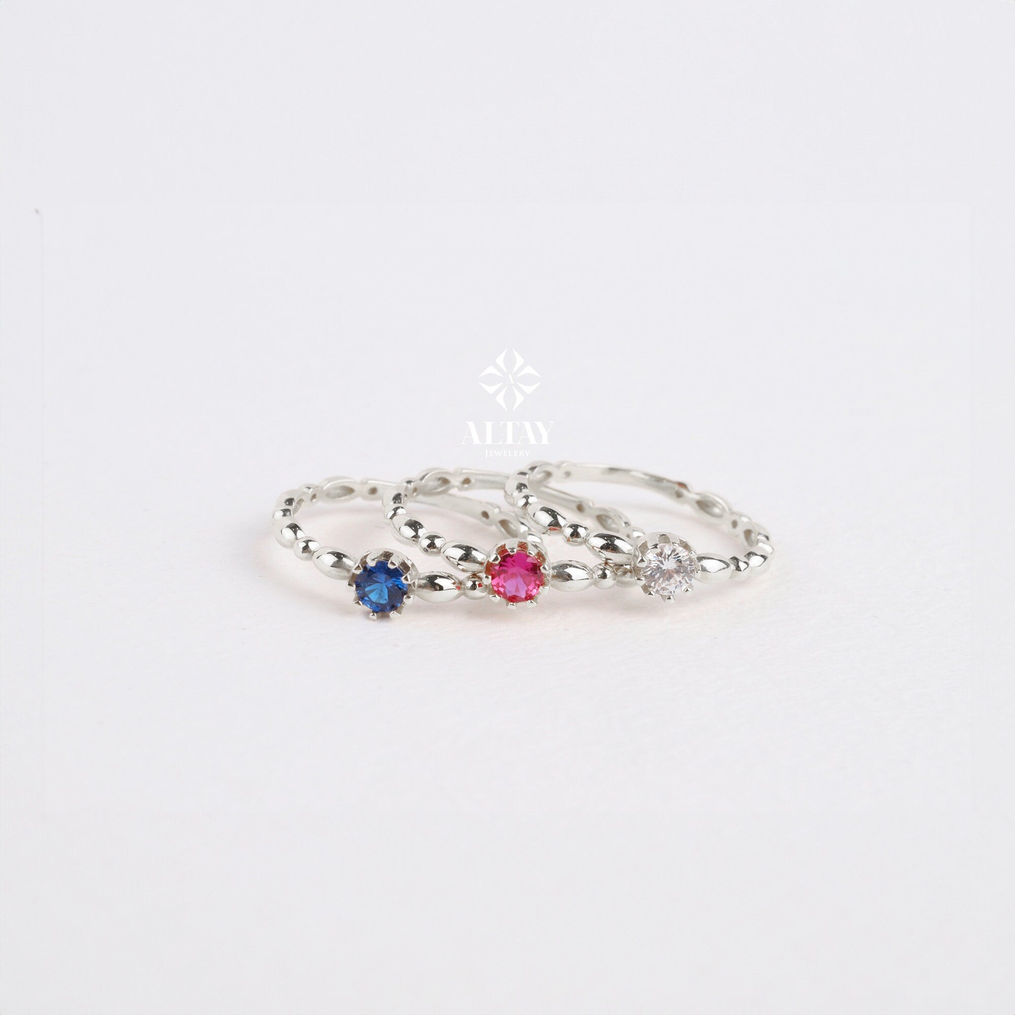 14K Gold Engagement Ring, Solitaire Gold Ring, Art Deco Band Ring, Promise Ring, Birthstone Ring, Stacking Bridal Ring, Beaded Gold Ring