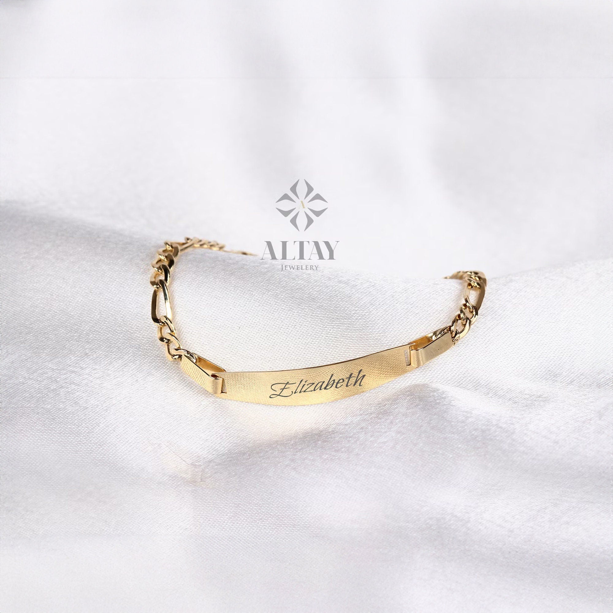14K Gold Baby Name Bracelet, Toddler ID Bracelet, Custom Child Nameplate Bracelet, Baby Boy Bracelet, Children Bracelet, Newborn Gift