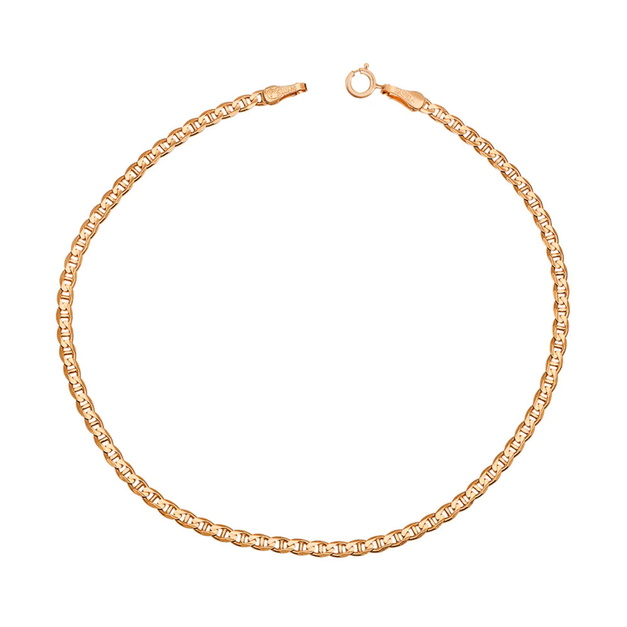 14K Gold Mariner Chain Bracelet, 2mm Mariner Link Chain Bracelet, Anchor Link Bracelet, Flat Mariner Bracelet, Minimalist Stacking Bracelet