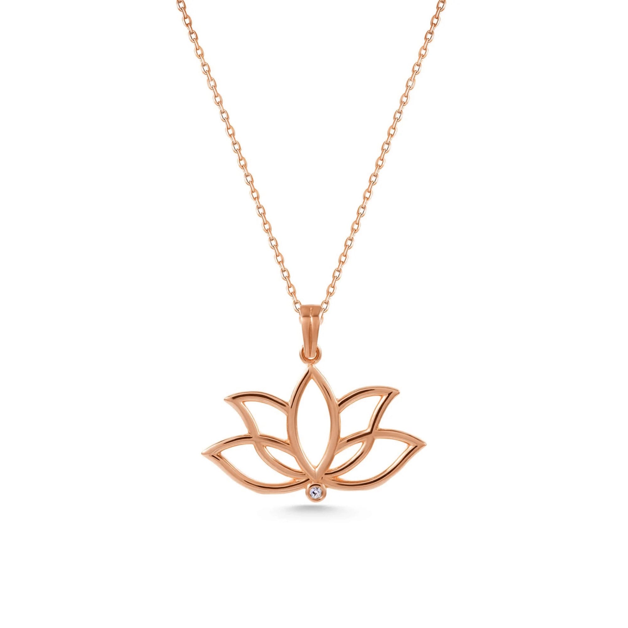 14K Gold Lotus Necklace, Lotus Flower Necklace, Gold Lotus Necklace, Yoga Necklace, Meditation Necklace, Lotus Floral Necklace, Gift For Mom