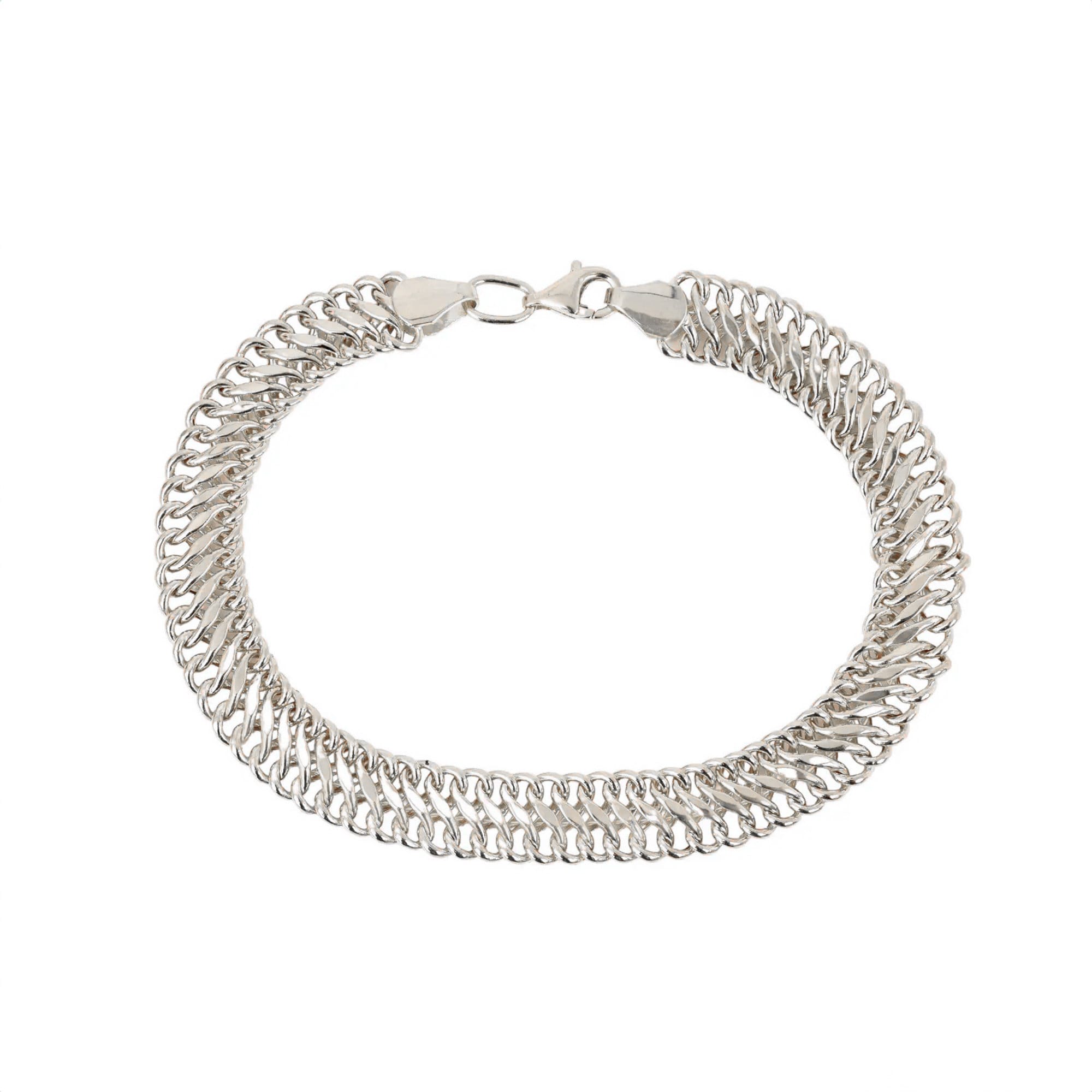 14K Gold Double Curb Chain Bracelet, 8mm Vienna Chain Bracelet, Daily wear Jewelery, Armoured Chain, Minimal Fine Jewelry, Gift For Her