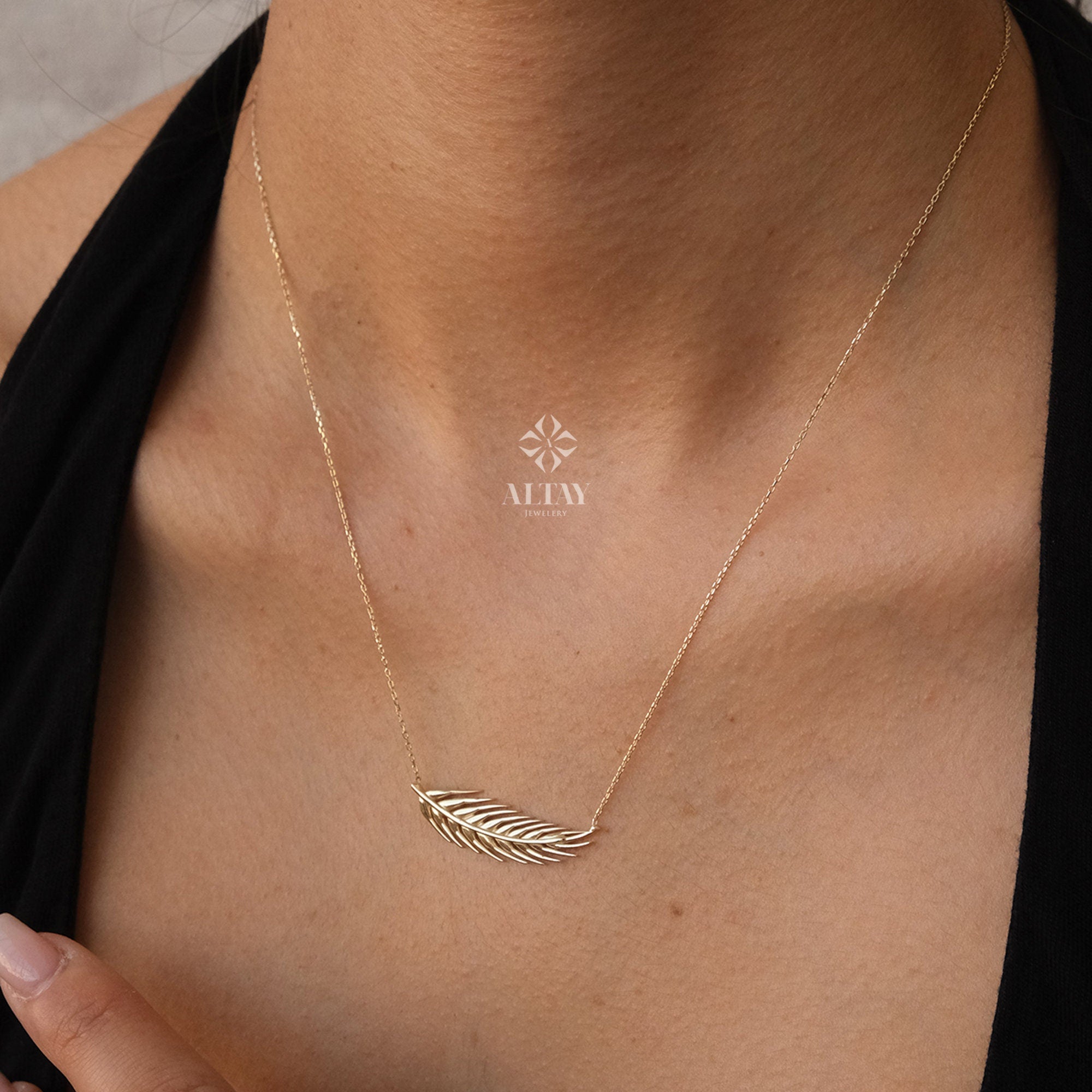 14K Gold Wheat Leaves Necklace, Personalized Wheat Necklace, Layering Chain Necklace, Horizontal Grain Sheaf Choker, Wheat Ears Necklace