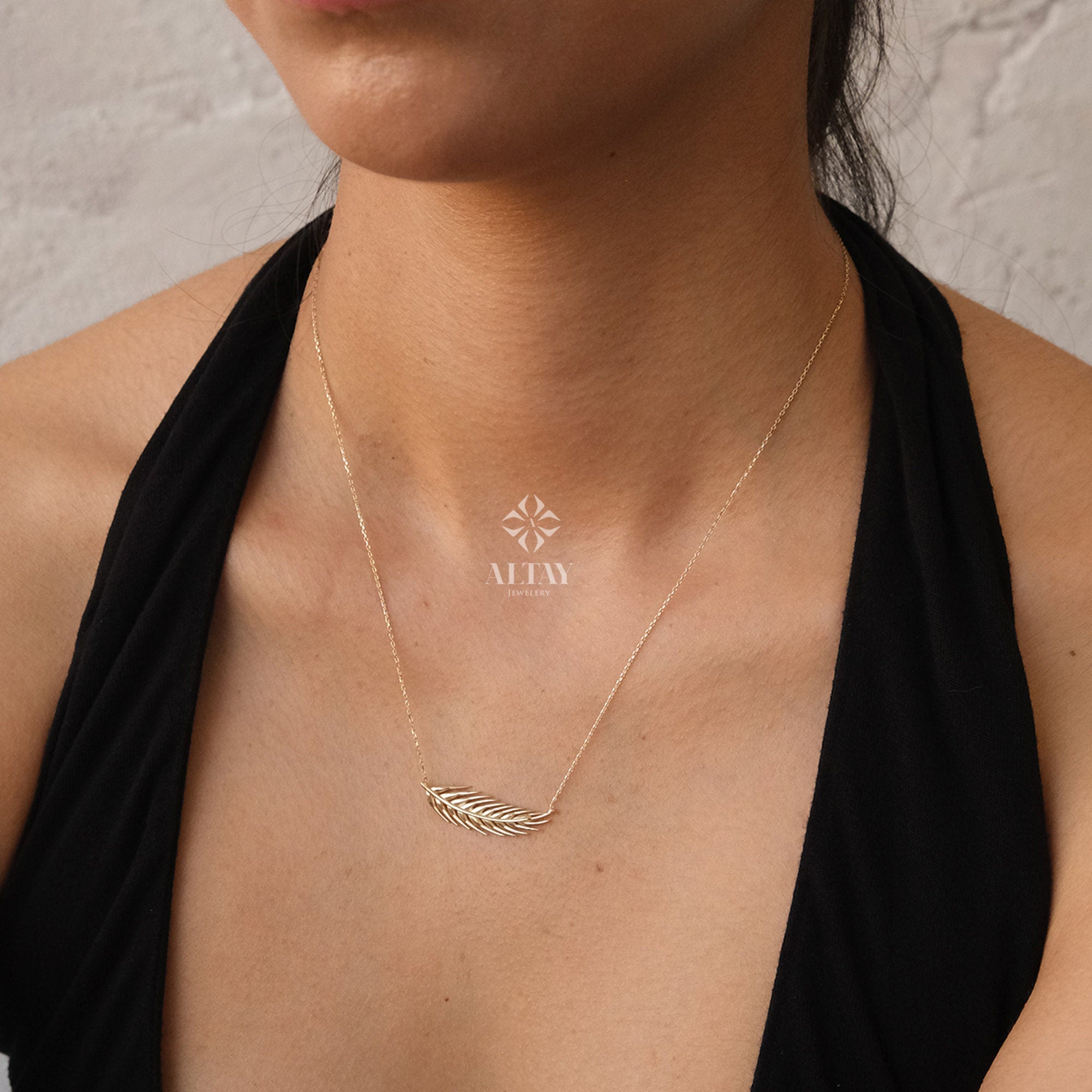 14K Gold Wheat Leaves Necklace, Personalized Wheat Necklace, Layering Chain Necklace, Horizontal Grain Sheaf Choker, Wheat Ears Necklace