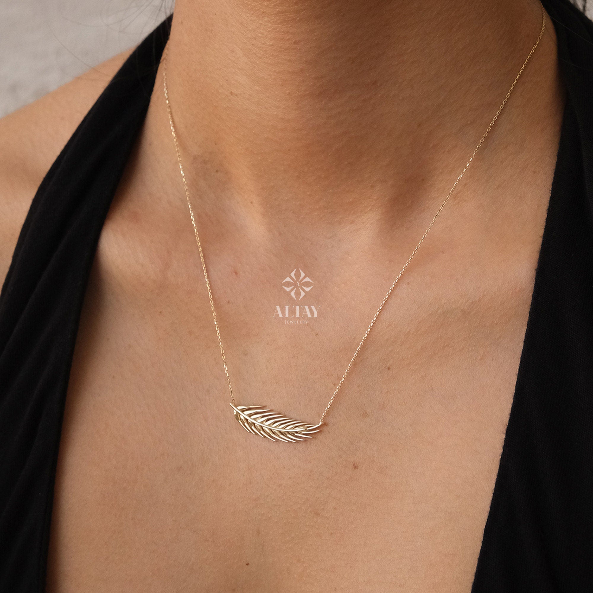 14K Gold Wheat Leaves Necklace, Personalized Wheat Necklace, Layering Chain Necklace, Horizontal Grain Sheaf Choker, Wheat Ears Necklace