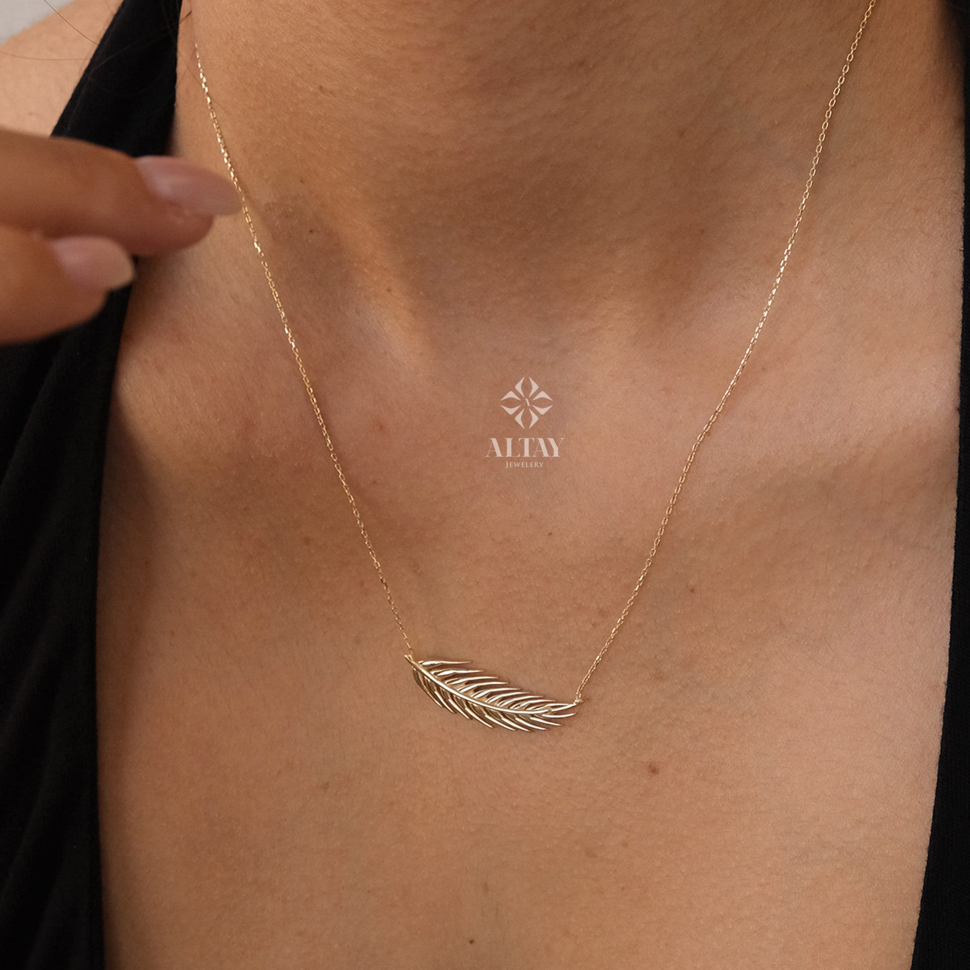 14K Gold Wheat Leaves Necklace, Personalized Wheat Necklace, Layering Chain Necklace, Horizontal Grain Sheaf Choker, Wheat Ears Necklace