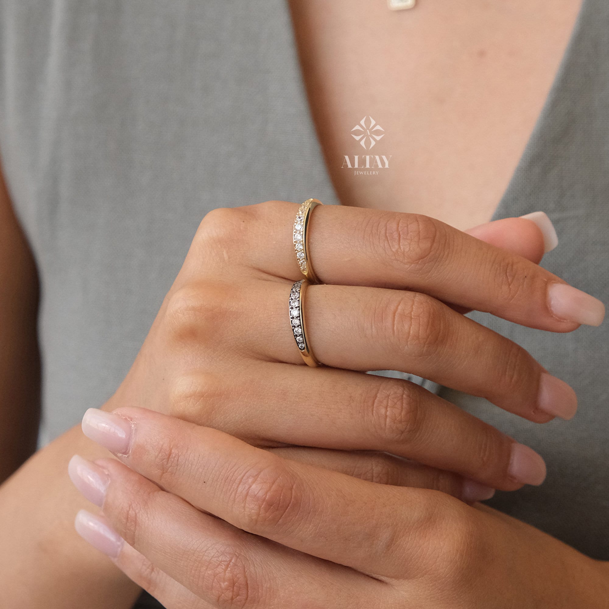 14K Gold Micro Pave Ring, Minimalist Gold Pinky Ring, Thick Band Ring, Dainty Signet Statement Ring, Chunky Wedding Ring, Handmade Gifts