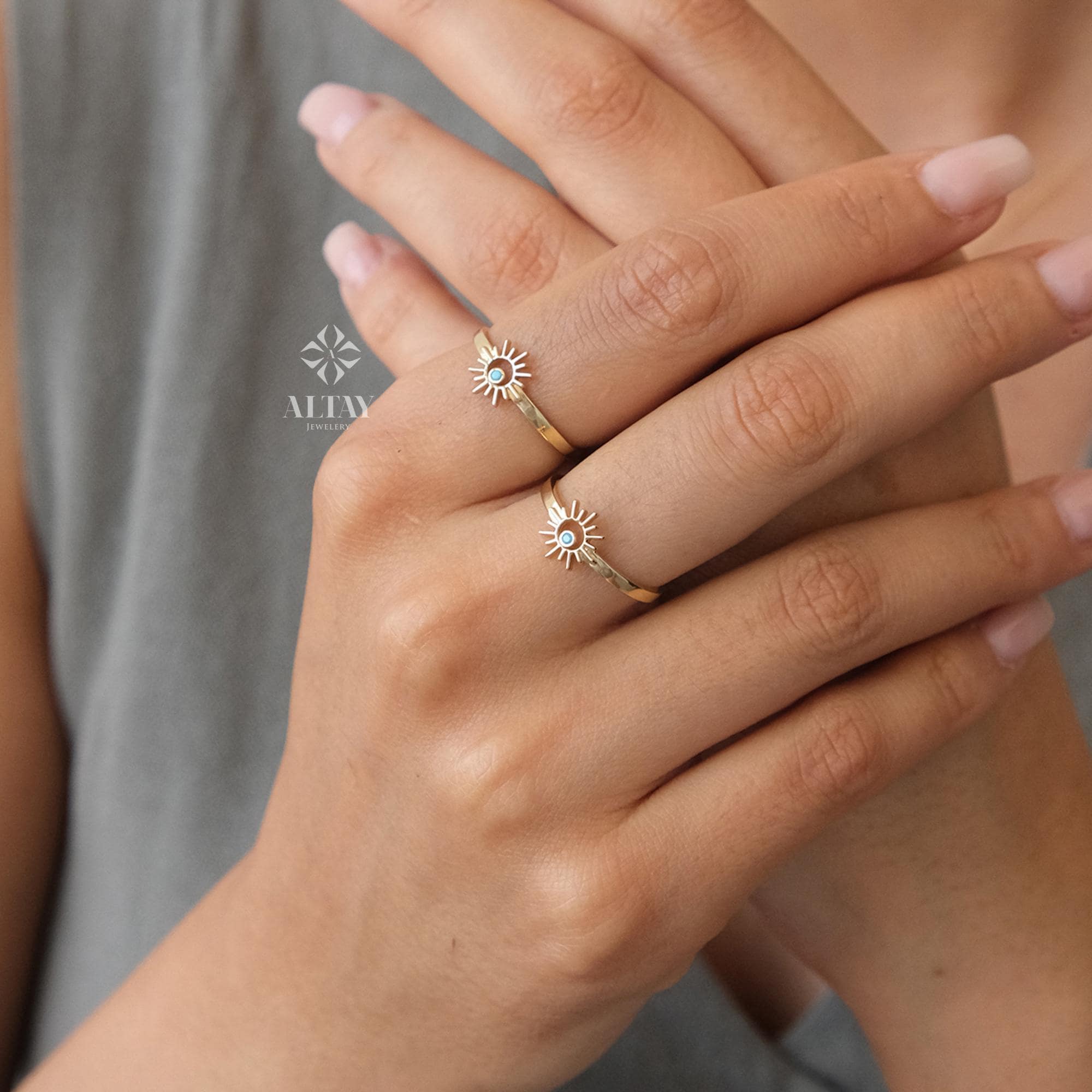 14K Gold Sunshine Ring, Full Sunburst Ring, Rising Sun Ring, Gold Crown Ring, Dainty Gold Ring, Celestial Jewelry, Stackable Ring, Gift Wife