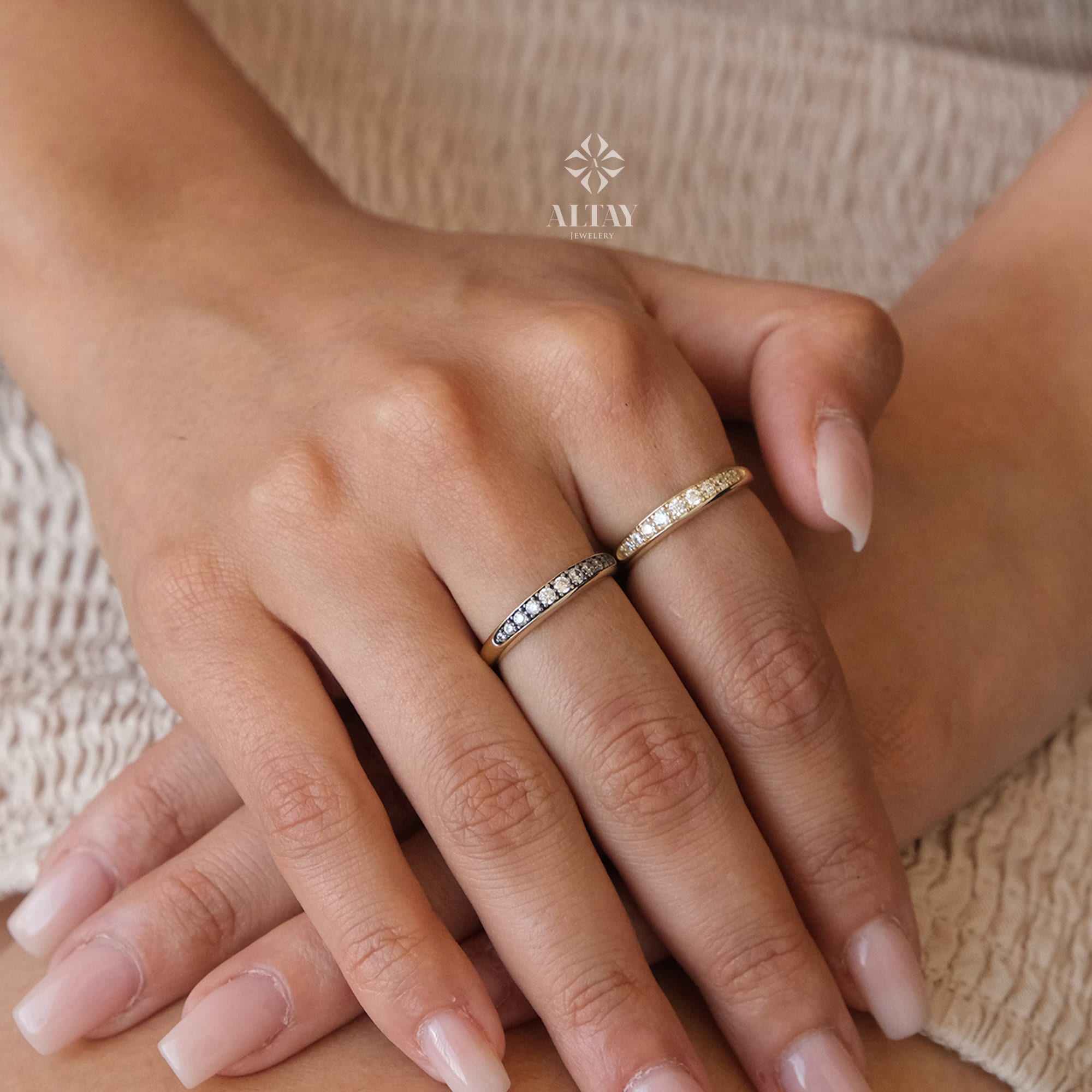 14K Gold Micro Pave Ring, Minimalist Gold Pinky Ring, Thick Band Ring, Dainty Signet Statement Ring, Chunky Wedding Ring, Handmade Gifts