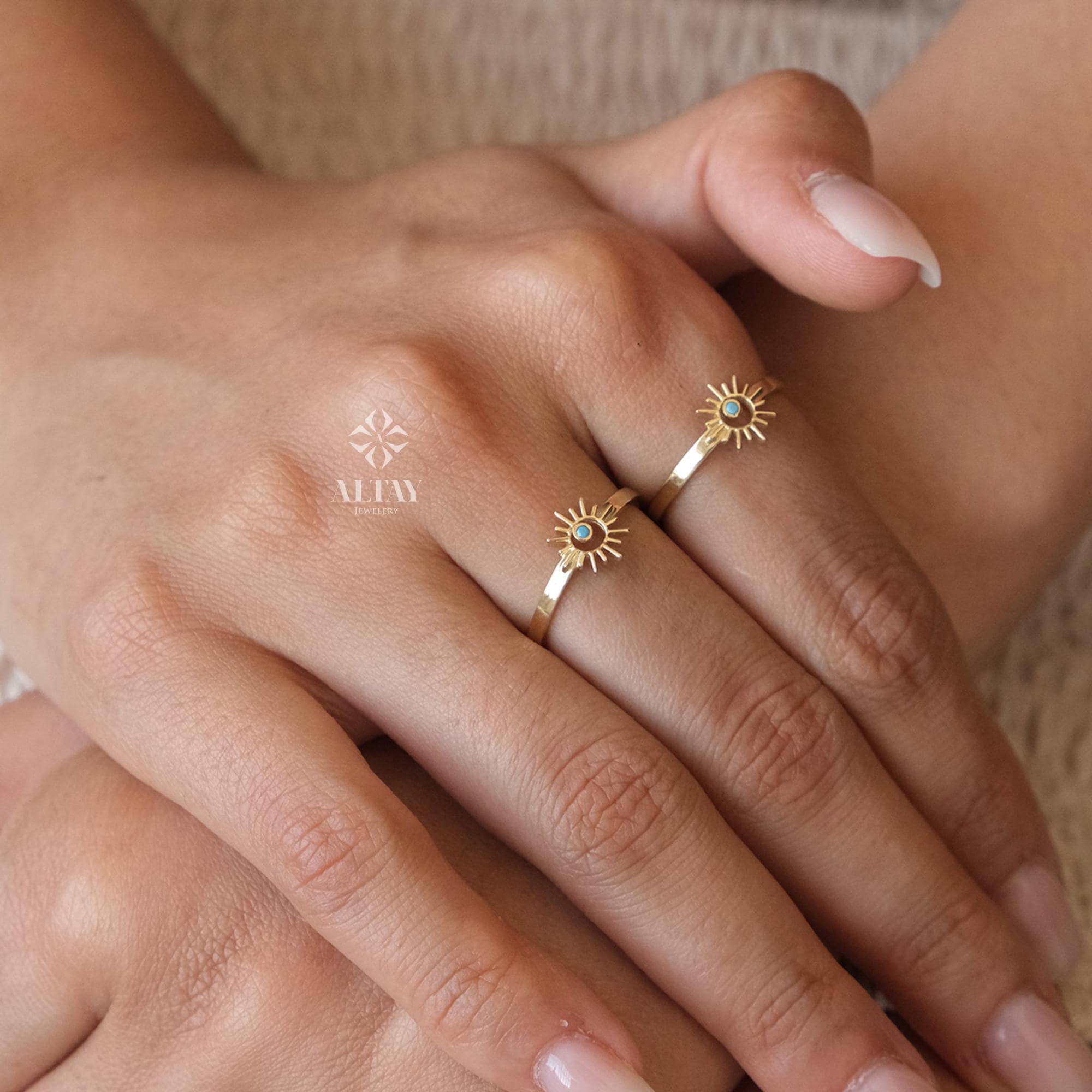14K Gold Sunshine Ring, Full Sunburst Ring, Rising Sun Ring, Gold Crown Ring, Dainty Gold Ring, Celestial Jewelry, Stackable Ring, Gift Her