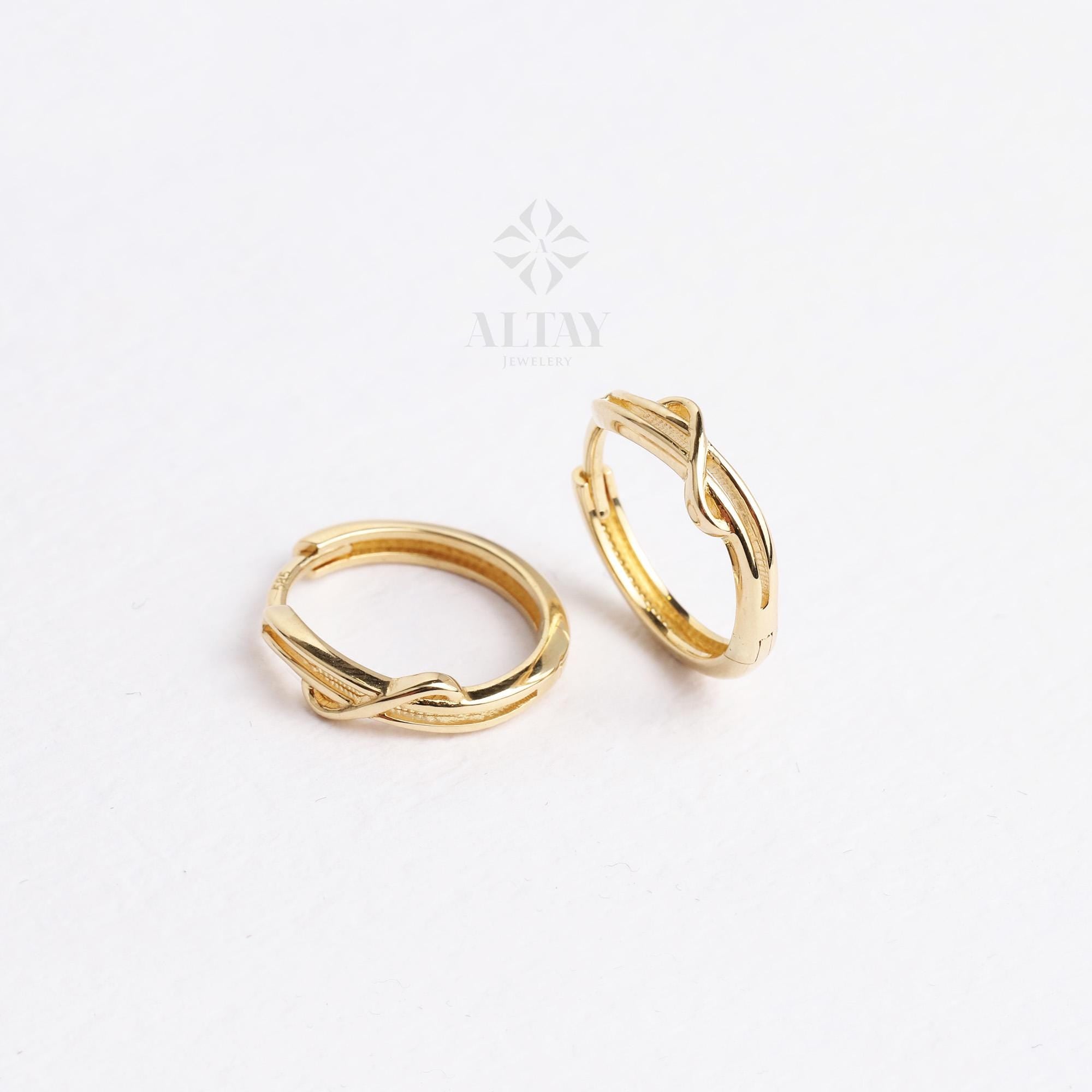 14K Gold Twig Hoop Earrings, Small Leaf Huggies, Braided Huggie Earrings, Gold Tiny Hoop Earrings, Huggies Hoop, Dainty Hoop Earrings