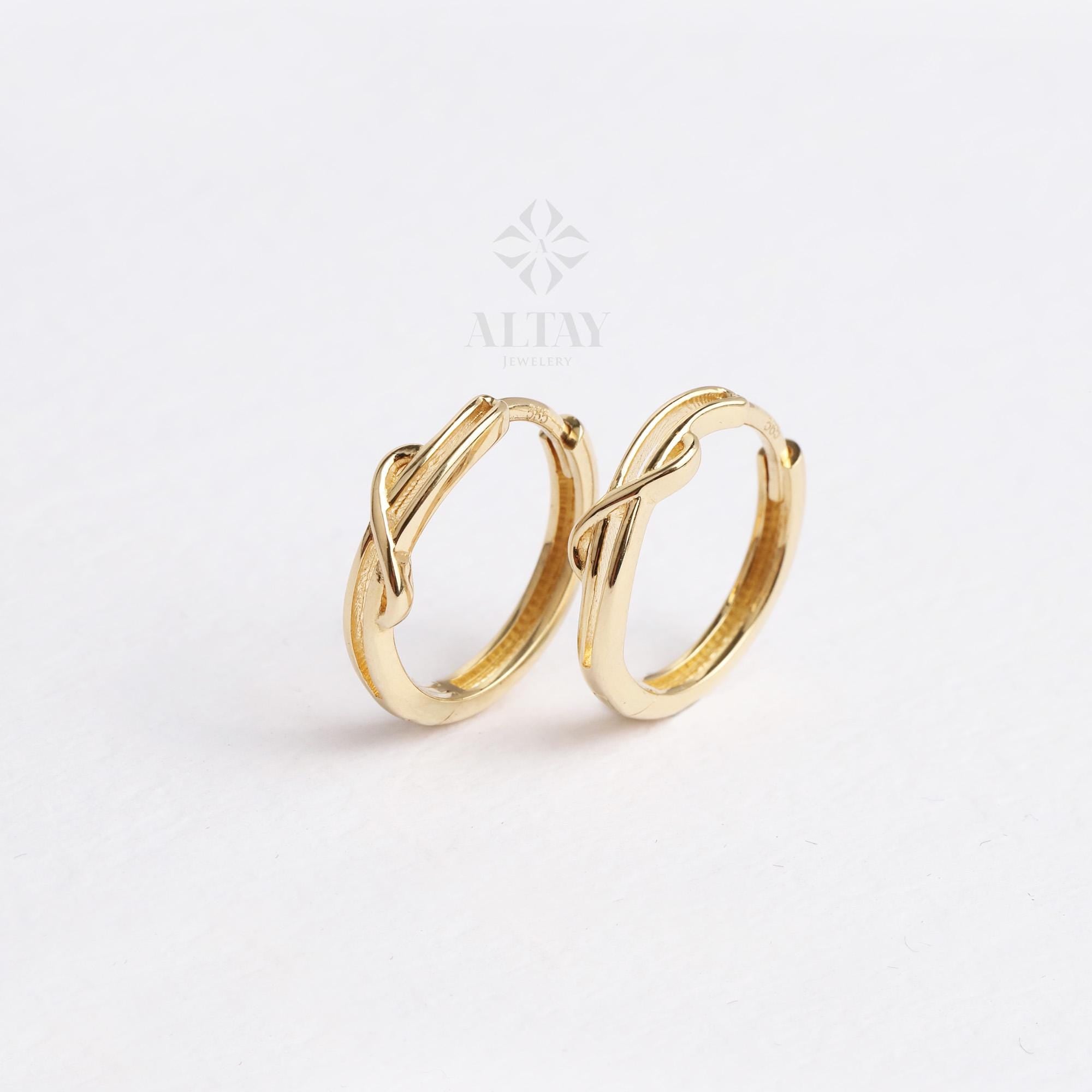 14K Gold Twig Hoop Earrings, Small Leaf Huggies, Braided Huggie Earrings, Gold Tiny Hoop Earrings, Huggies Hoop, Dainty Hoop Earrings