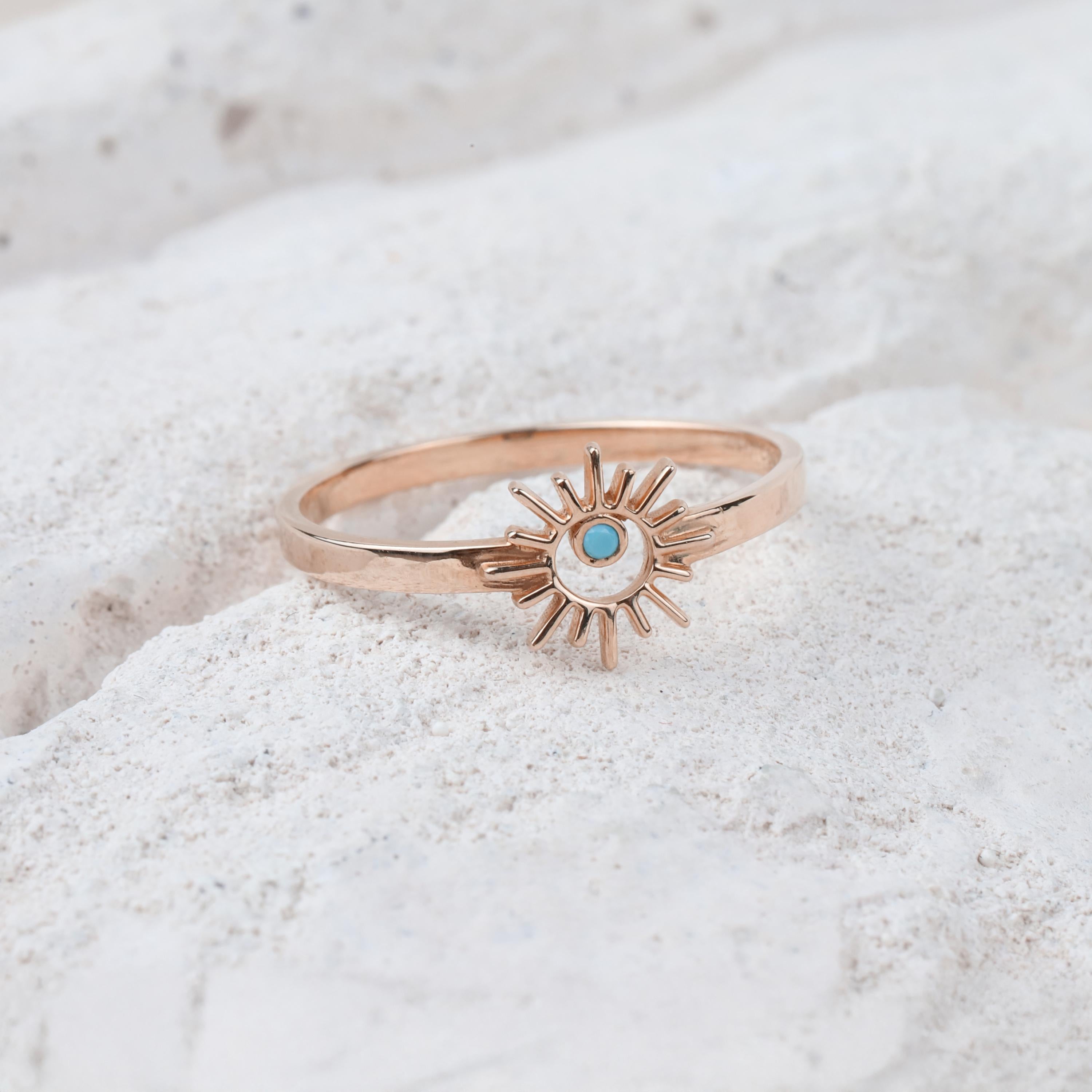 14K Gold Sunshine Ring, Full Sunburst Ring, Rising Sun Ring, Gold Crown Ring, Dainty Gold Ring, Celestial Jewelry, Stackable Ring, Gift Her