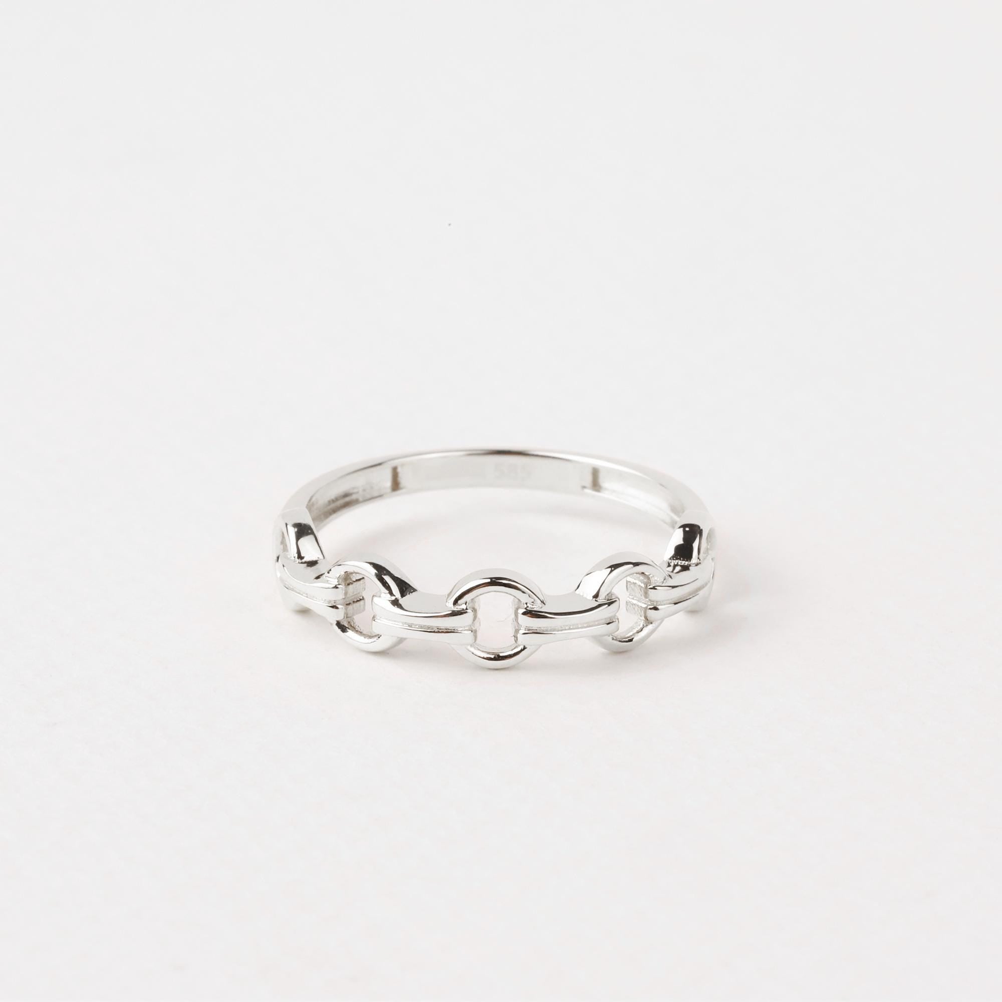 14K Gold Chain Ring, Chain Round Link Ring, Belt Chain Rolo Ring, Bold Chain Ring, Solid Gold Stacking Ring, Layering Minimalist Chain Link