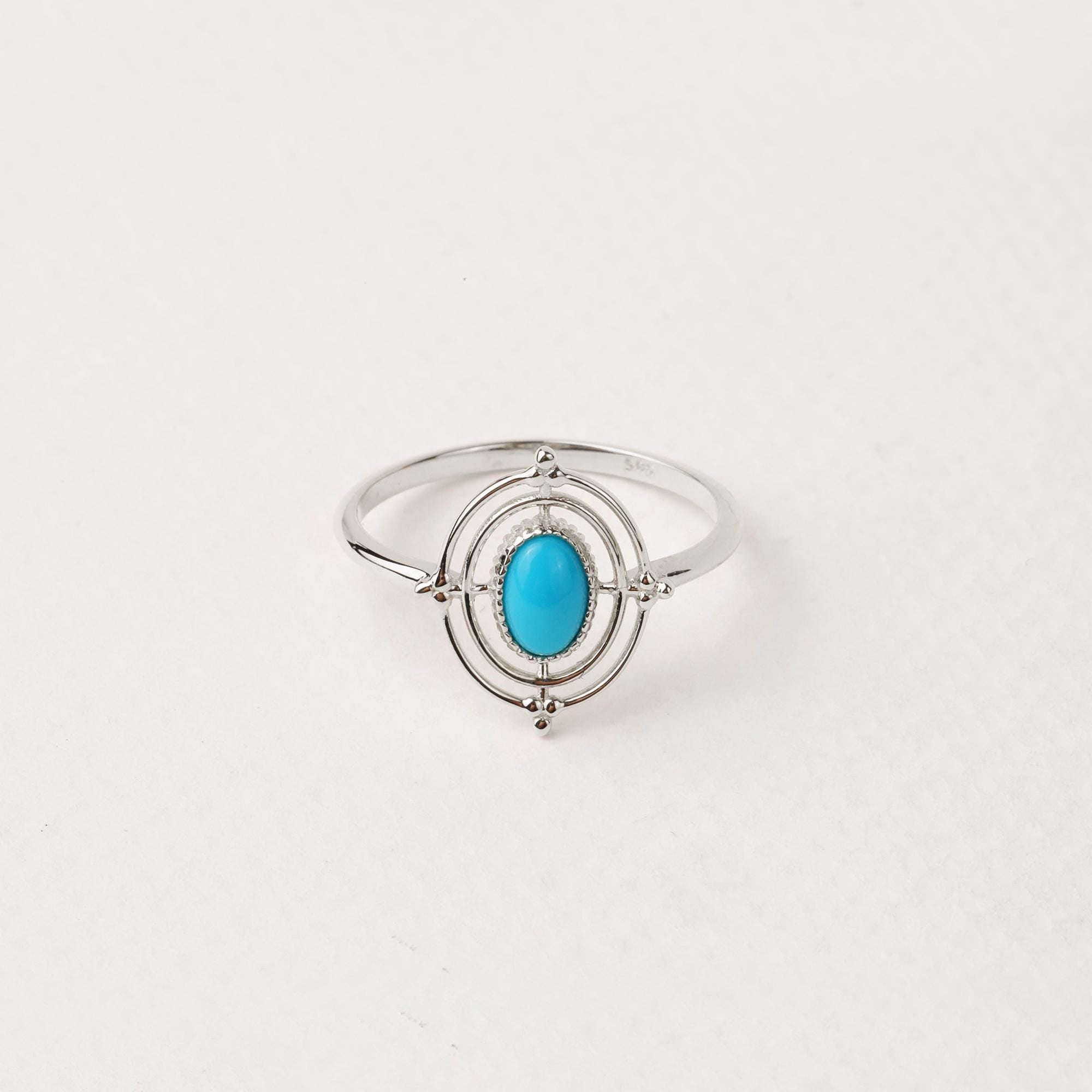 14K Gold Turquoise Stone Ring, Compass Polar Star Band, North Star Turquoise Ring, Astrology Starburst Ring, Luck Star, Celestial Pinky Ring