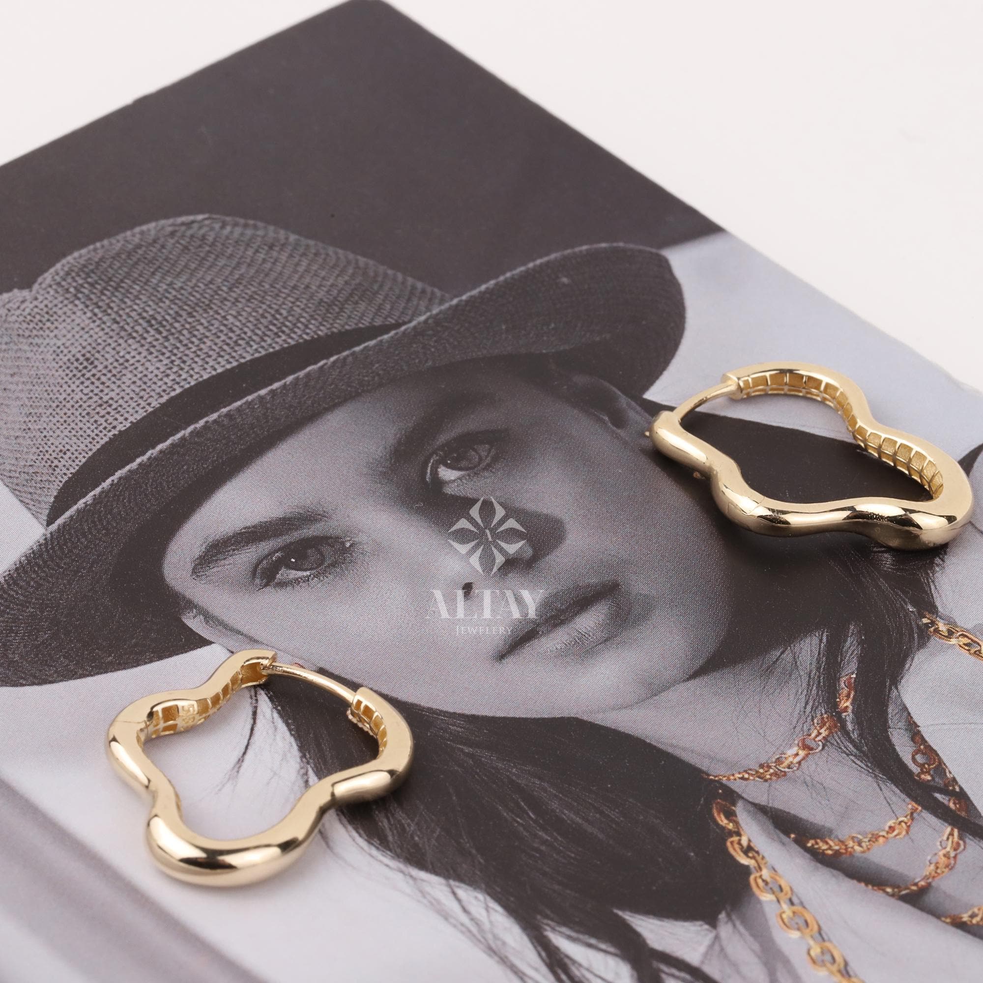 14K Gold Cloud Earrings, Hoop Cloud Earrings, Charm Hoops Huggie