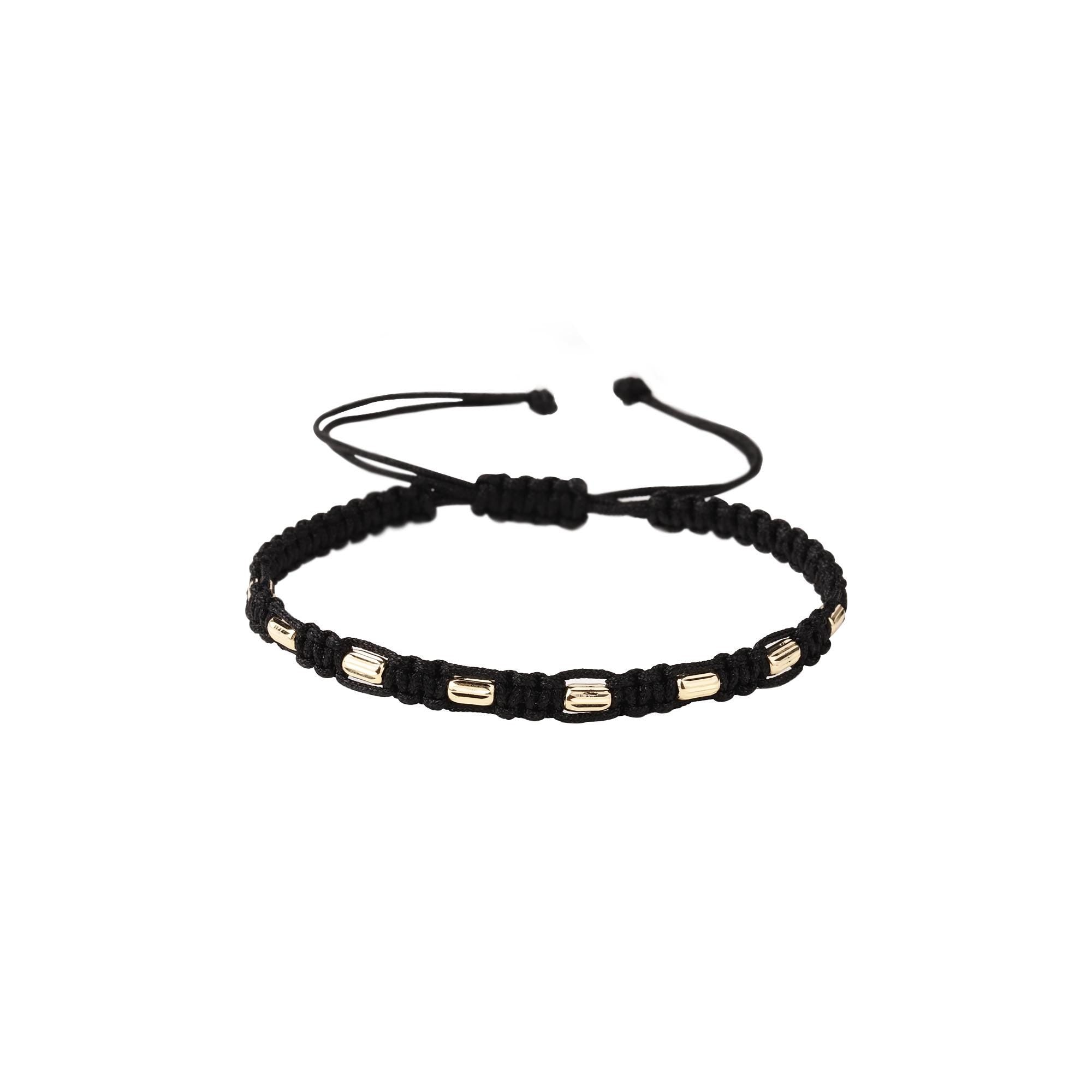 14K Gold String Bracelet, Adjustable Bracelet, Macrame Bracelet, Tiny Rope Bracelet, Macrame Bracelet for Men or Women