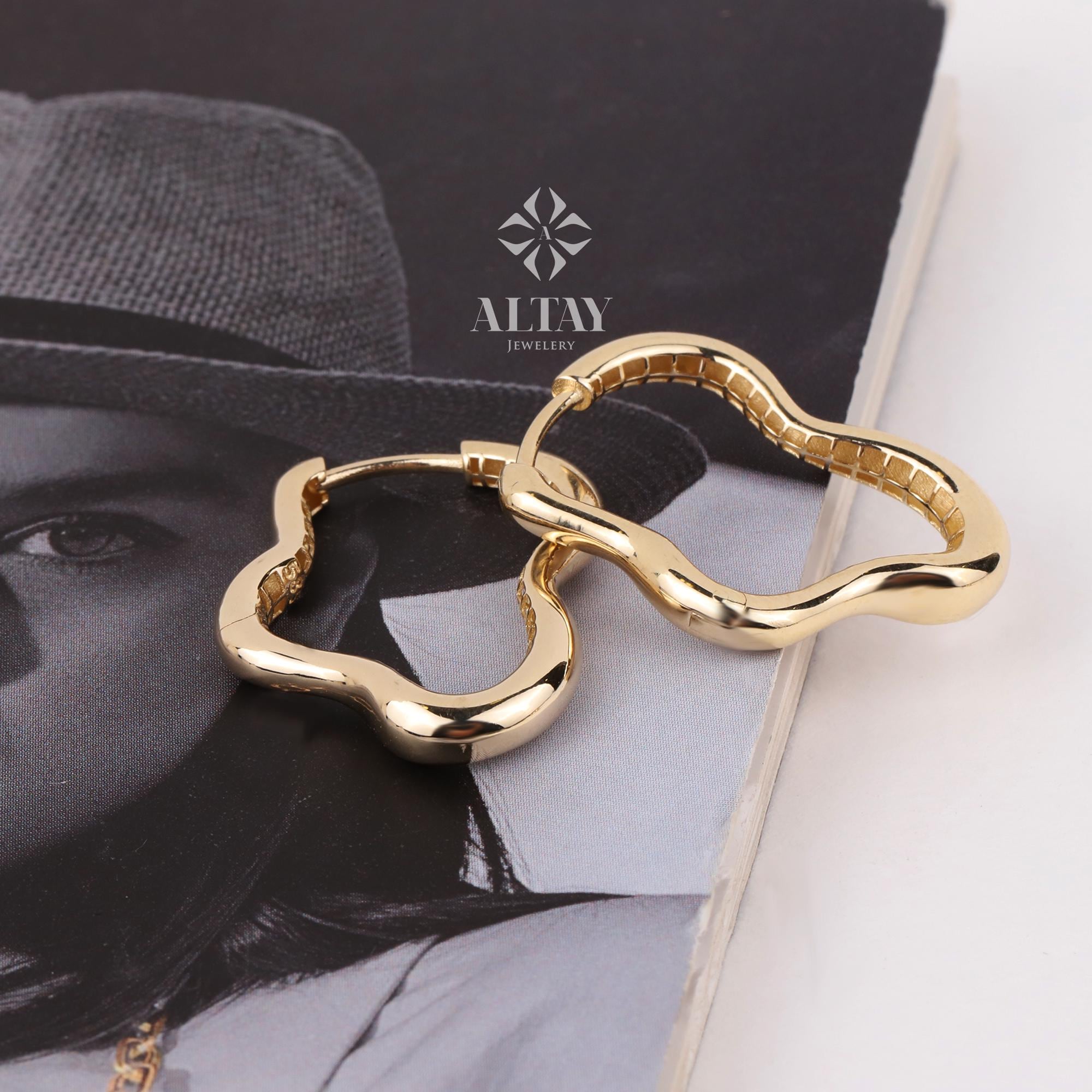 14K Gold Cloud Earrings, Hoop Cloud Earrings, Charm Hoops Huggie