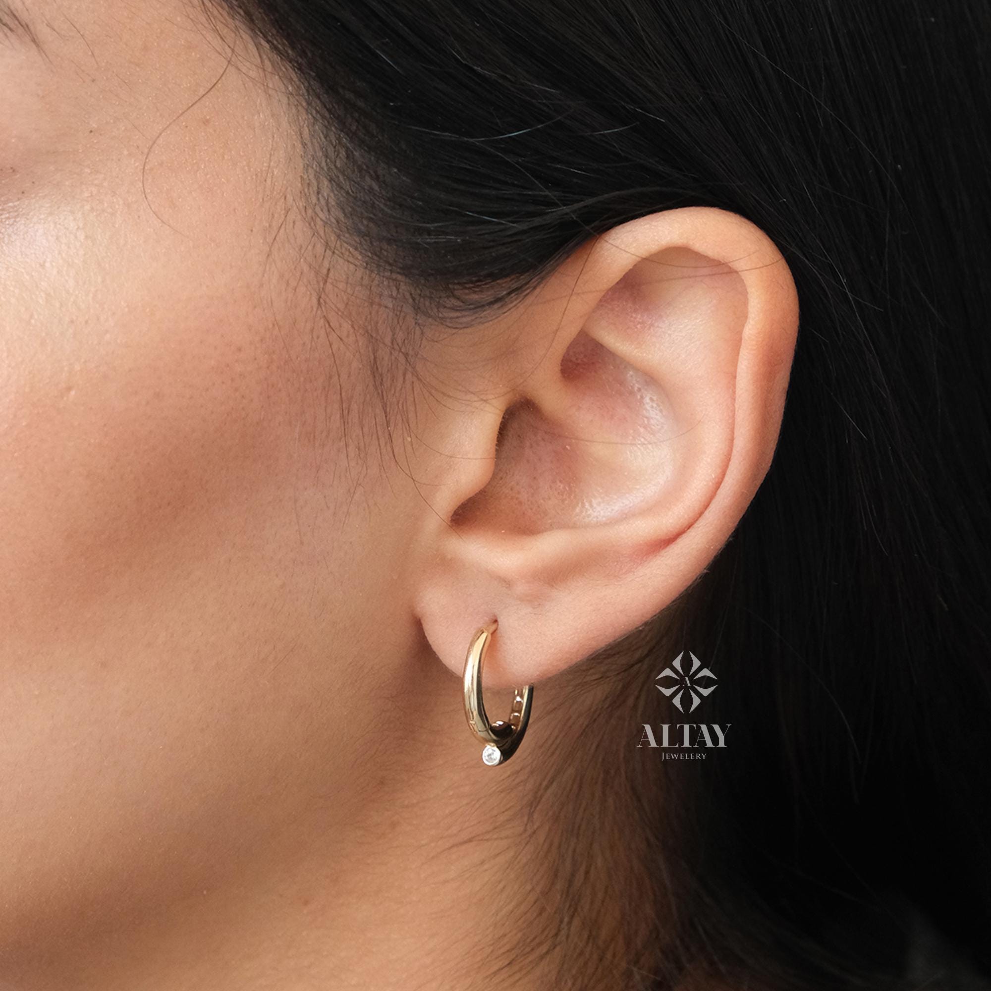 14K Gold Hoop Earrings, Classic Real Gold Hoops, Dainty Everyday Earrings, Minimalist Gold Jewelry, Gift for Her