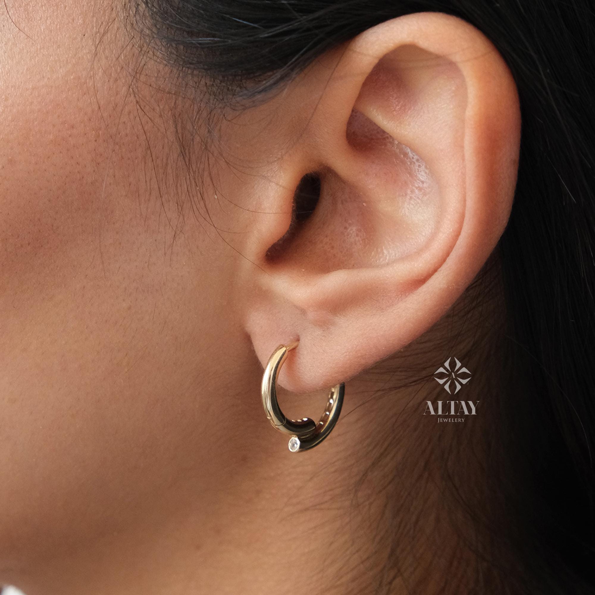 14K Gold Hoop Earrings, Classic Real Gold Hoops, Dainty Everyday Earrings, Minimalist Gold Jewelry, Gift for Her