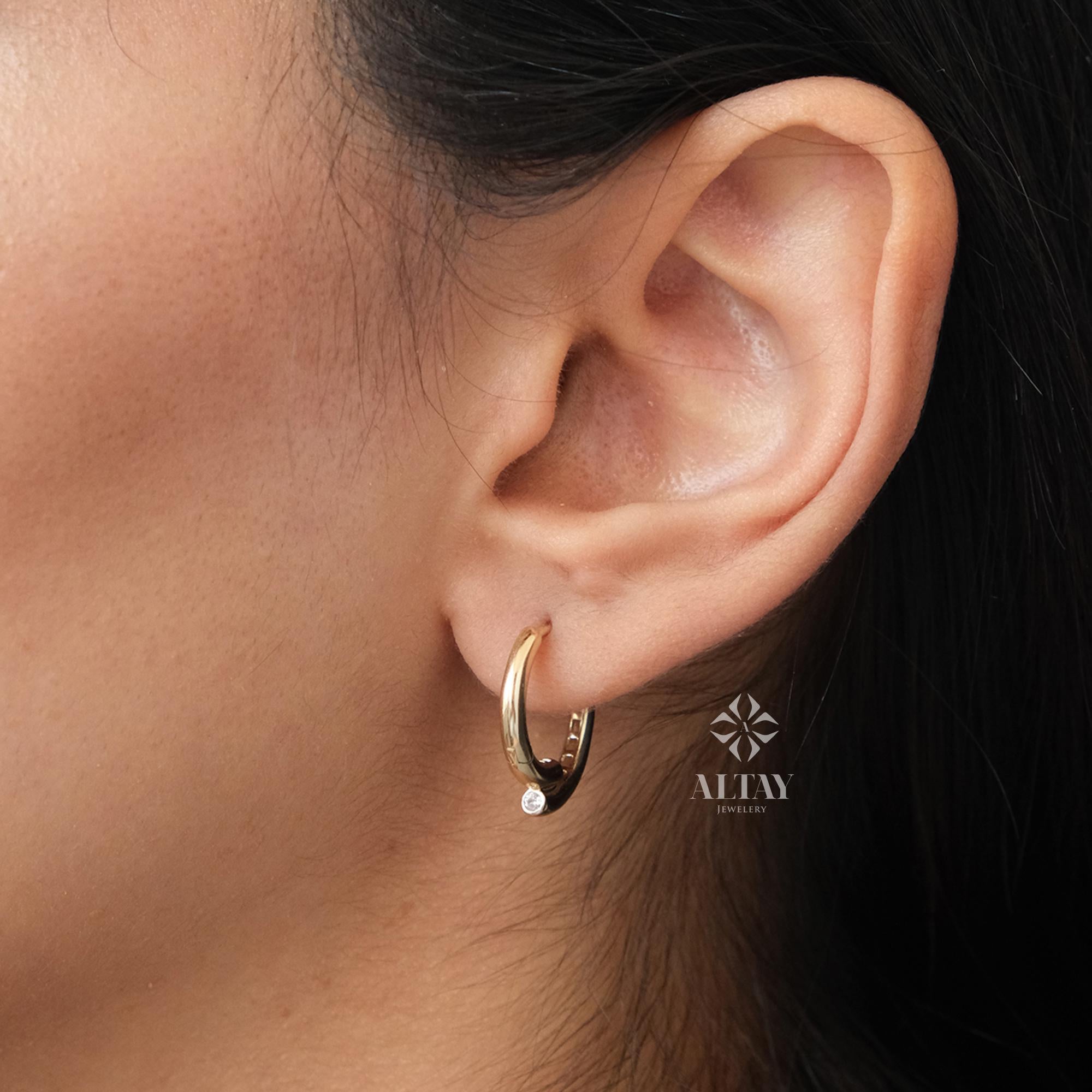 14K Gold Hoop Earrings, Classic Real Gold Hoops, Dainty Everyday Earrings, Minimalist Gold Jewelry, Gift for Her