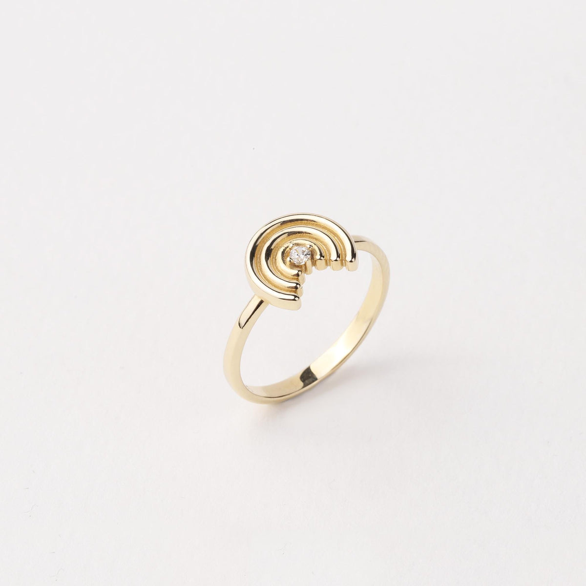 14K Gold Rainbow Ring, Dainty Rainbow Ring, Minimalist Gold Ring, Colorful Gemstone Ring, Everyday Real Gold Jewelry Gift for Her
