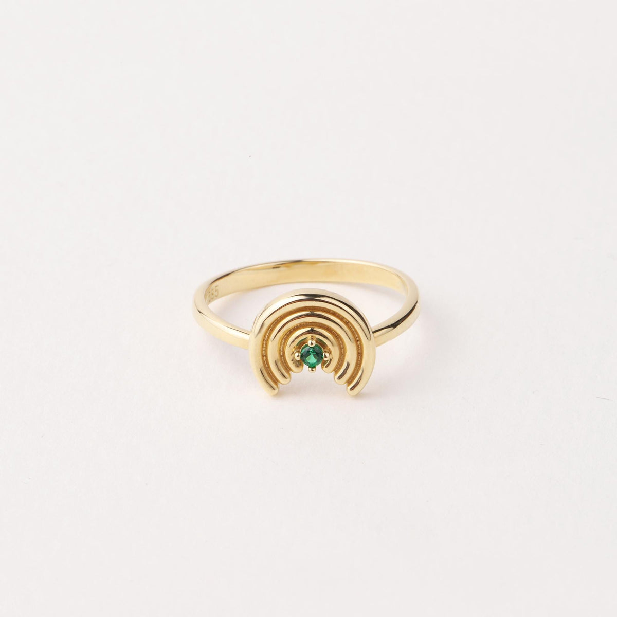 14K Gold Rainbow Ring, Dainty Rainbow Ring, Minimalist Gold Ring, Colorful Gemstone Ring, Everyday Real Gold Jewelry Gift for Her